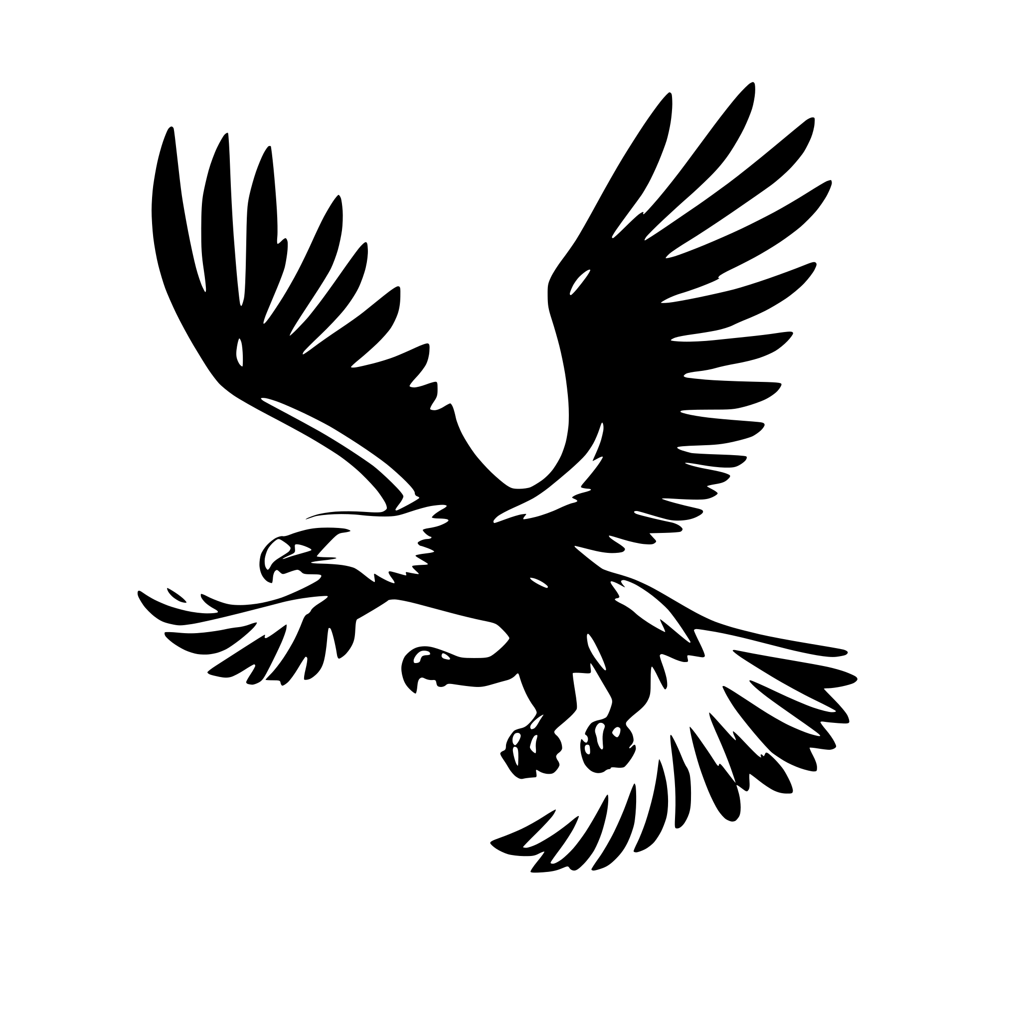 AI-generated SVG of 'flying eagle'