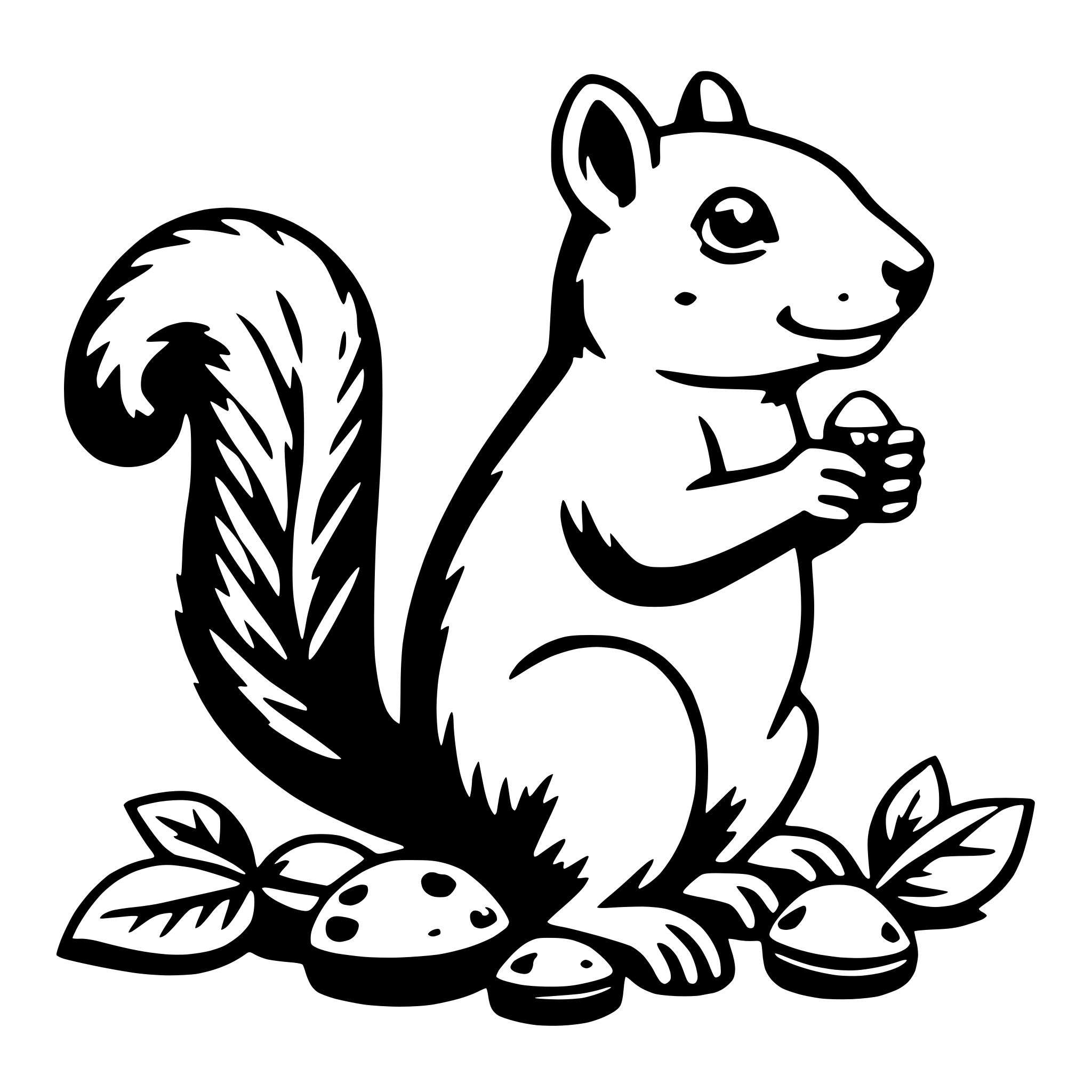 AI-generated SVG of 'squirrel with acorn'