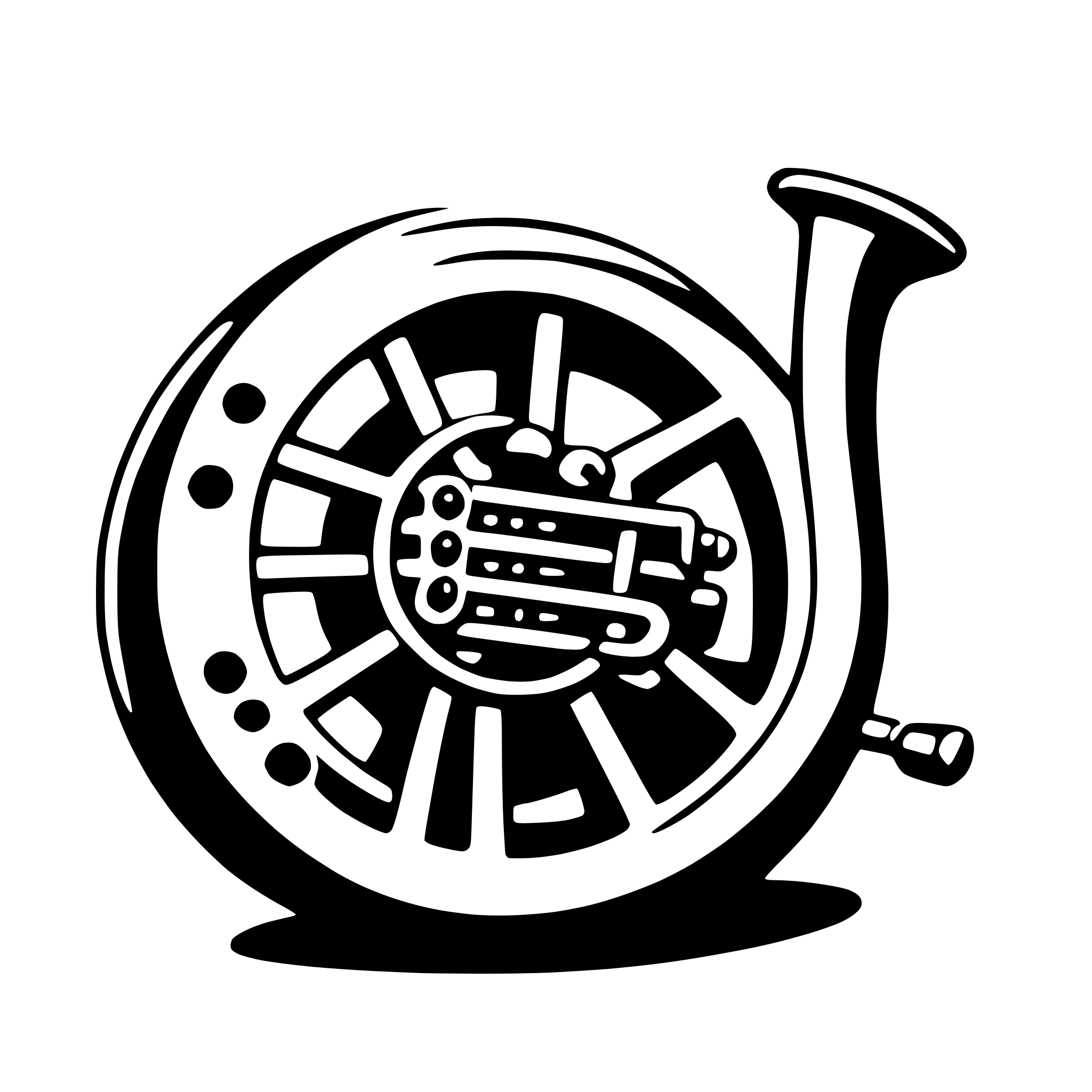 AI-generated SVG of a french horn