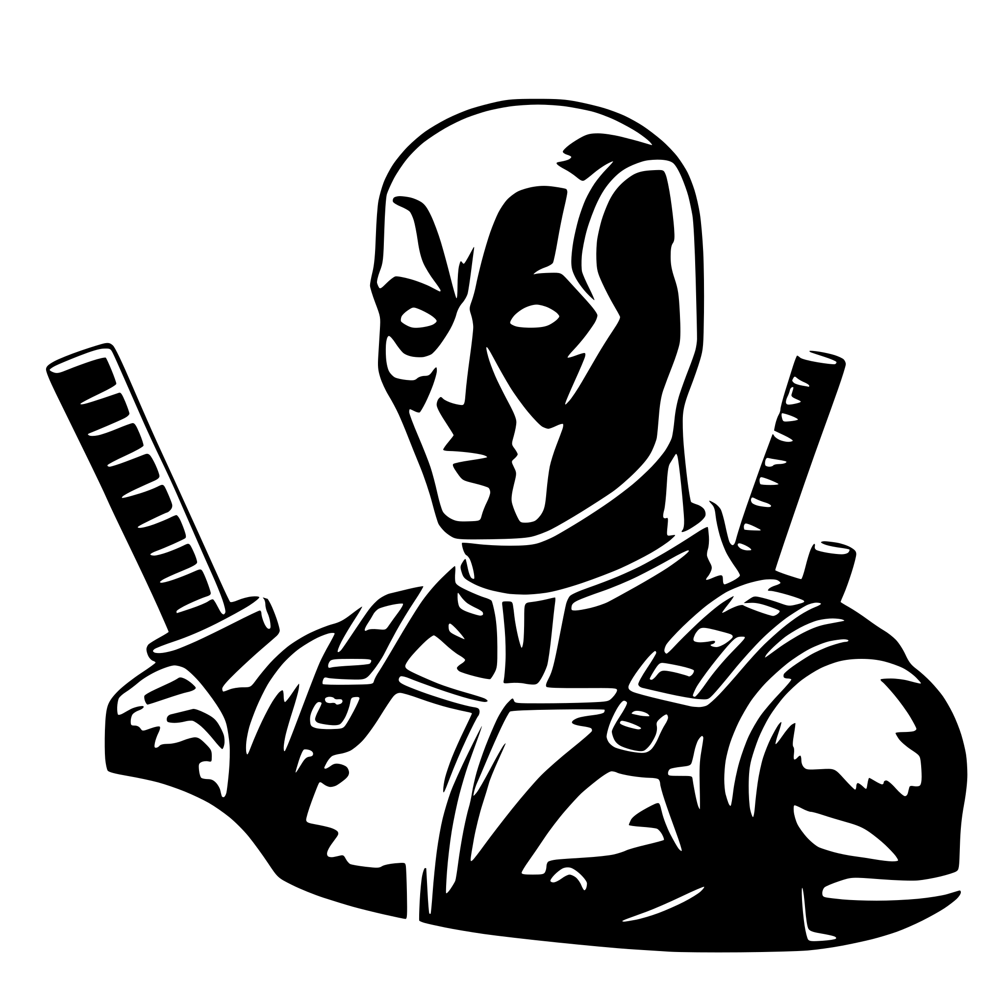 AI-generated SVG of a deadpool
