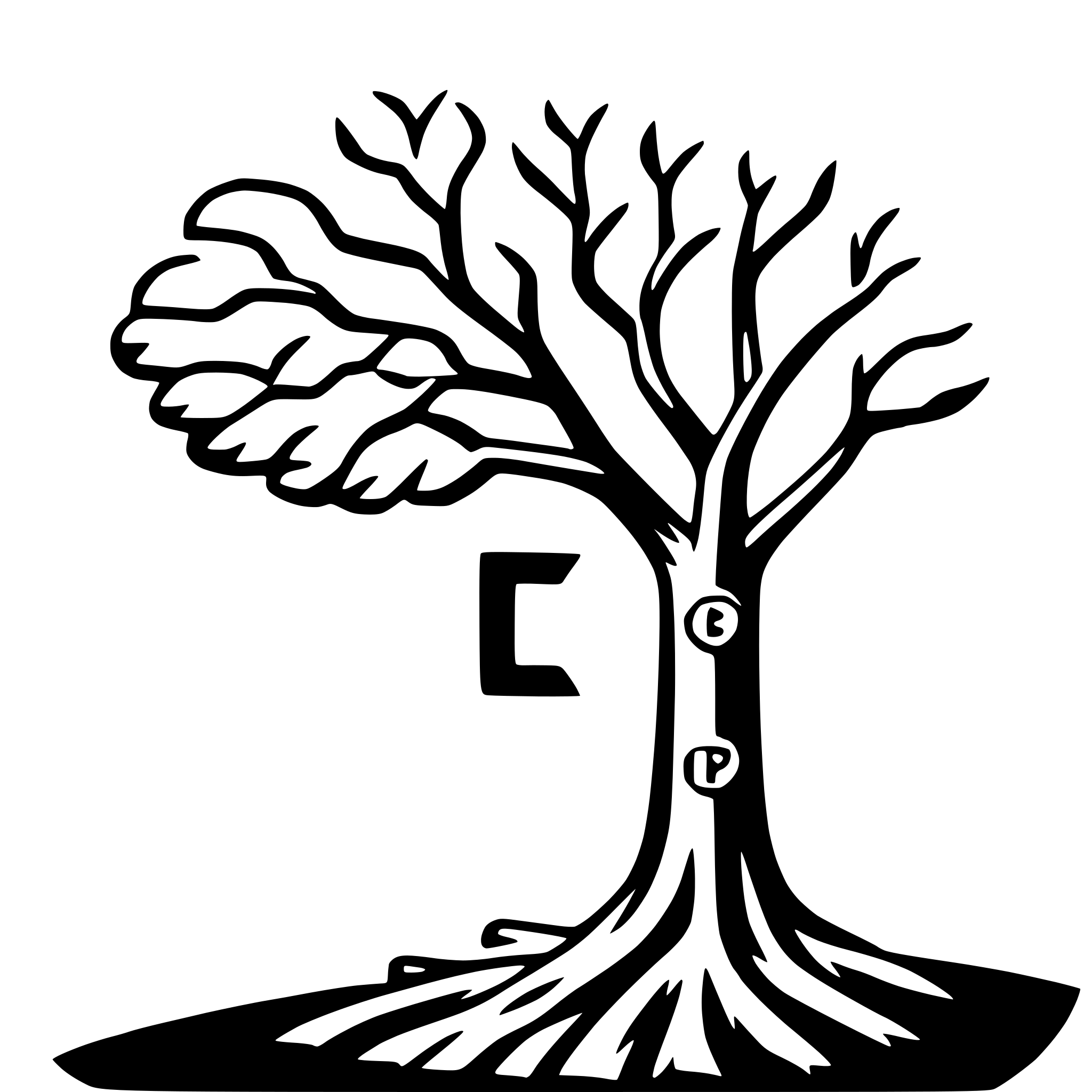 AI-generated SVG of a couple's initials in tree