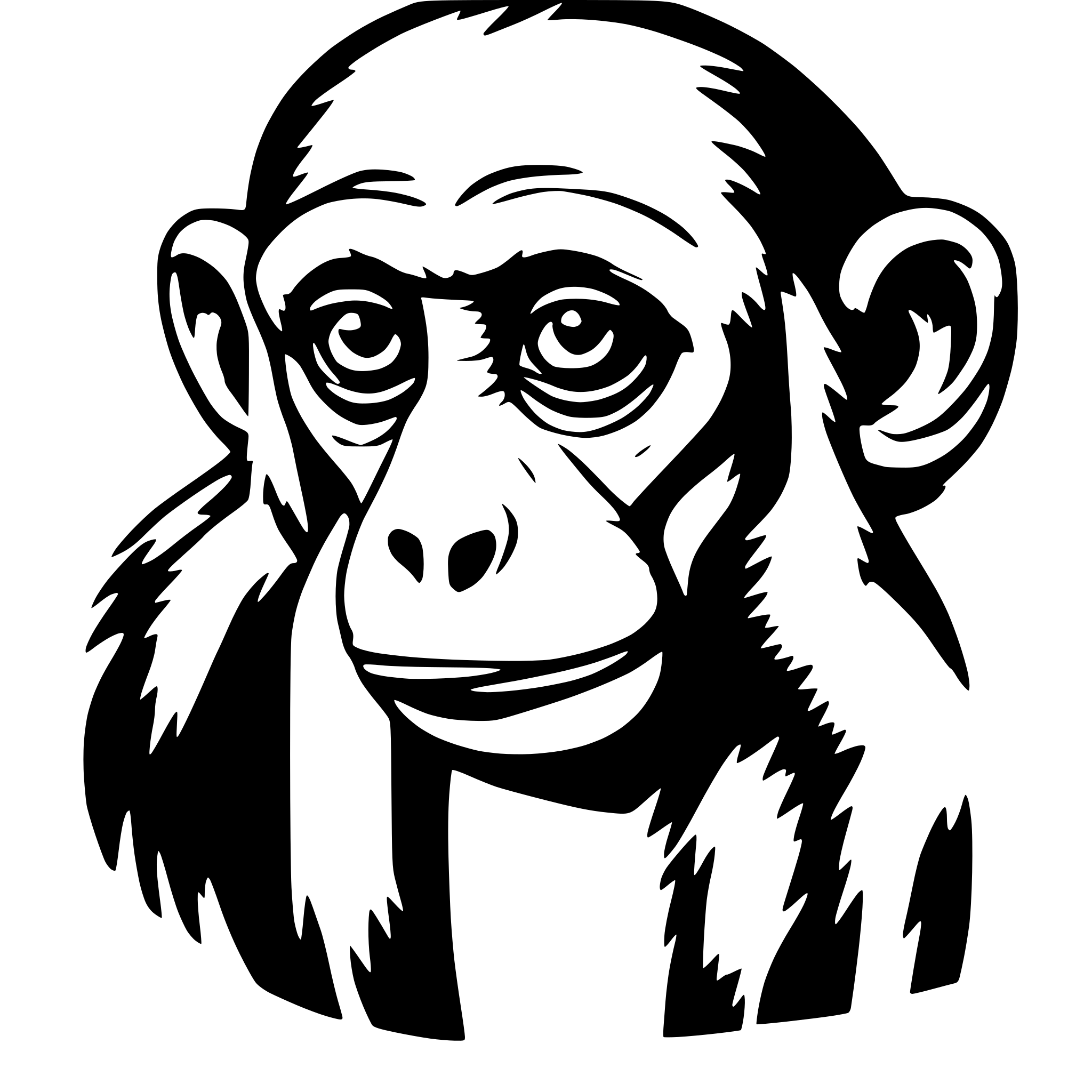 AI-generated SVG of a sad monkey