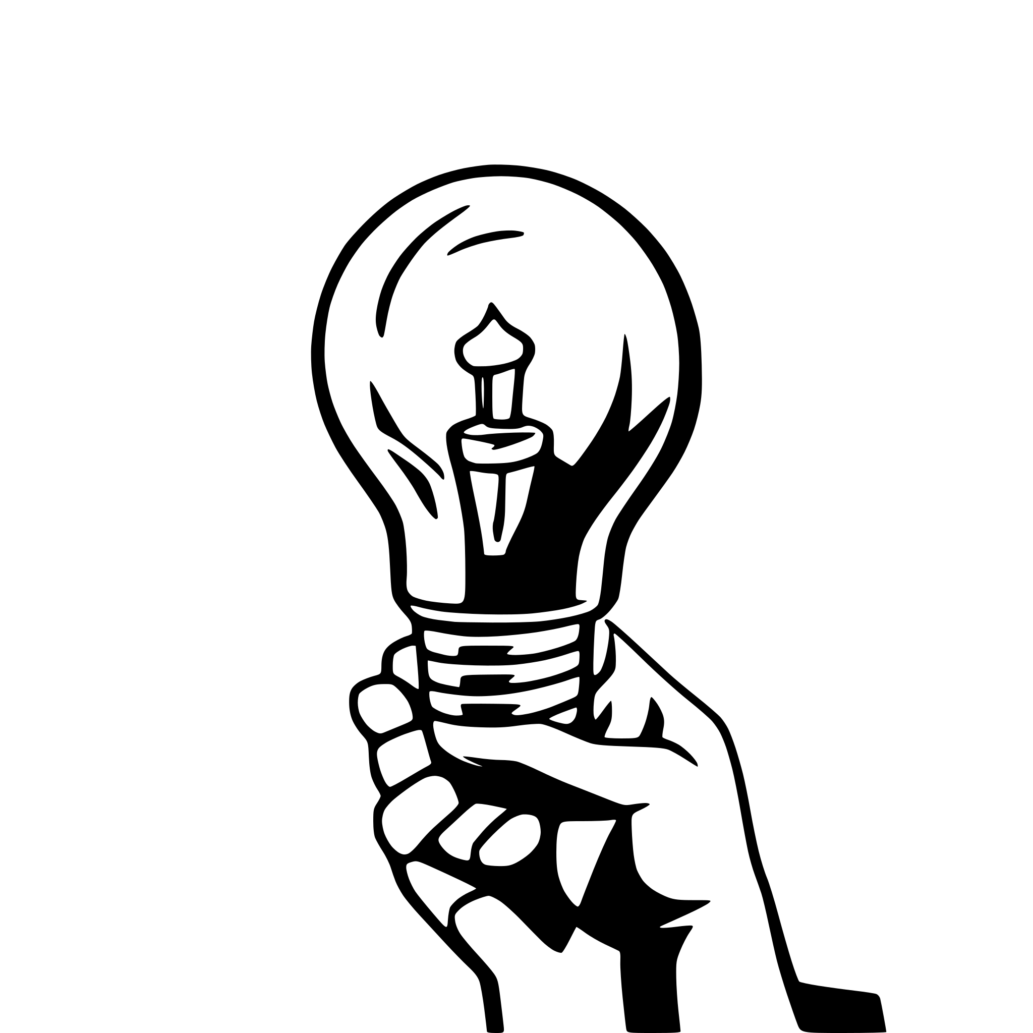 AI-generated SVG of 'hand holding a lit lightbulb'