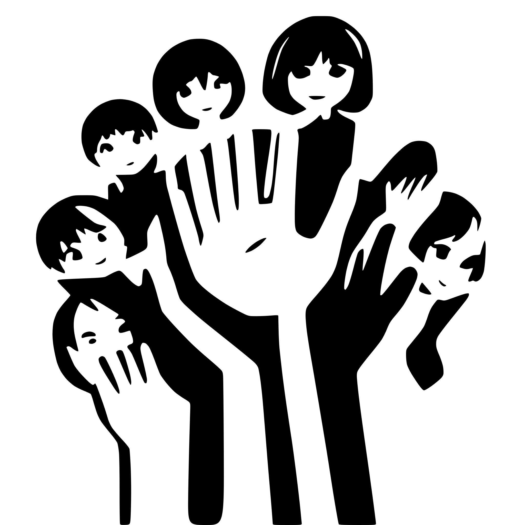 AI-generated SVG of a 12 Children holdng hands