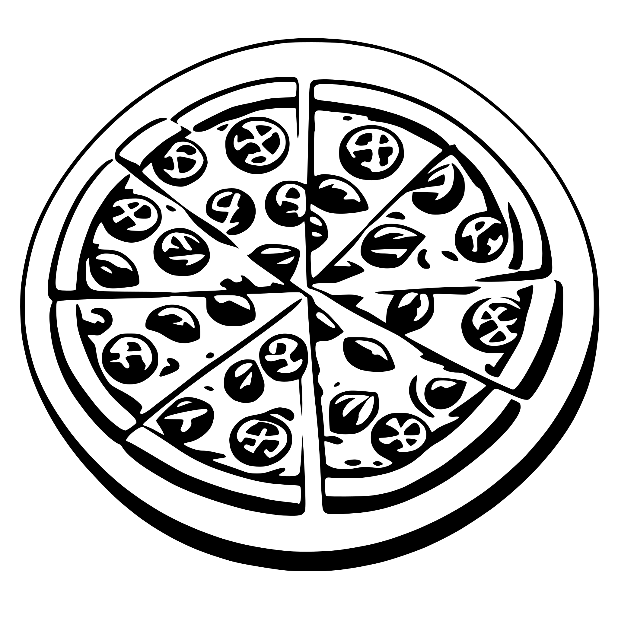 AI-generated SVG of 'pizza top view'