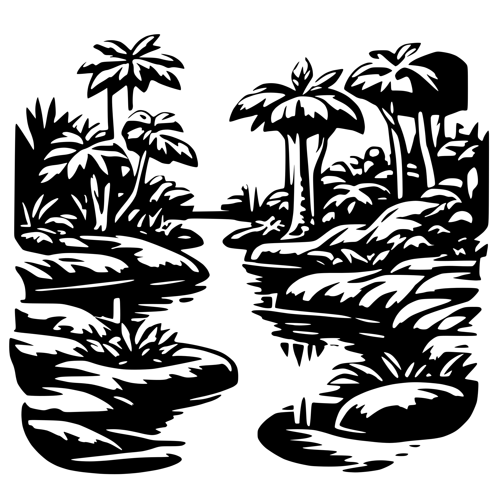 AI-generated SVG of 'jungle water ecosystem'