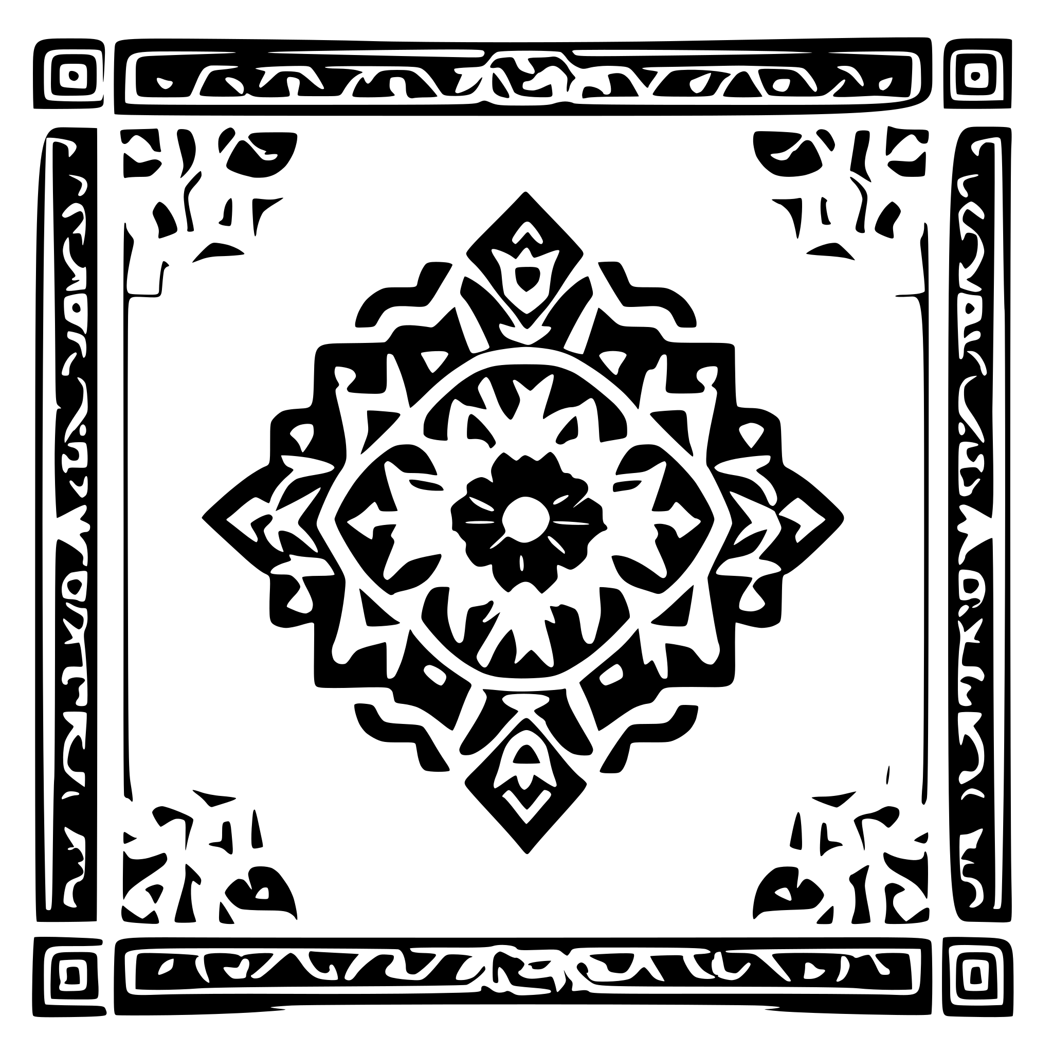 AI-generated SVG of a page border for a book that use islamic art