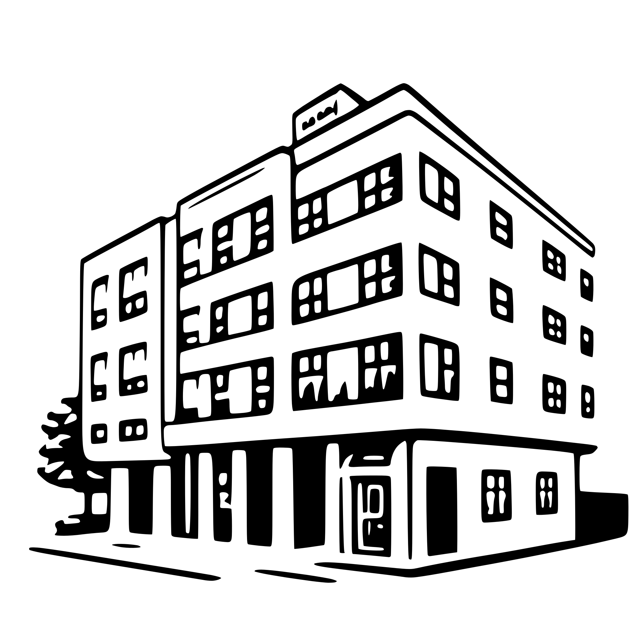 AI-generated SVG of a office building