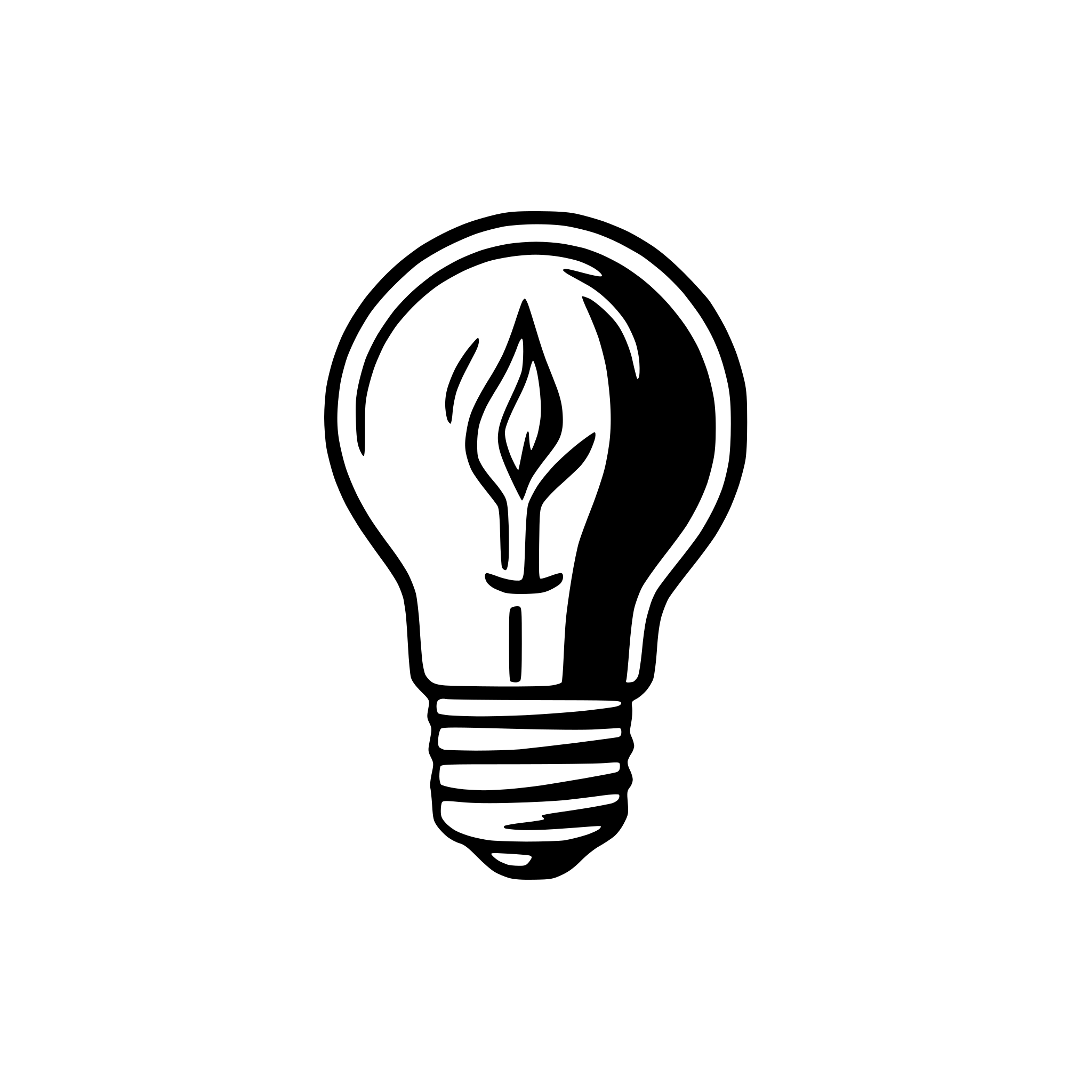 AI-generated SVG of 'stylized light bulb with filament'