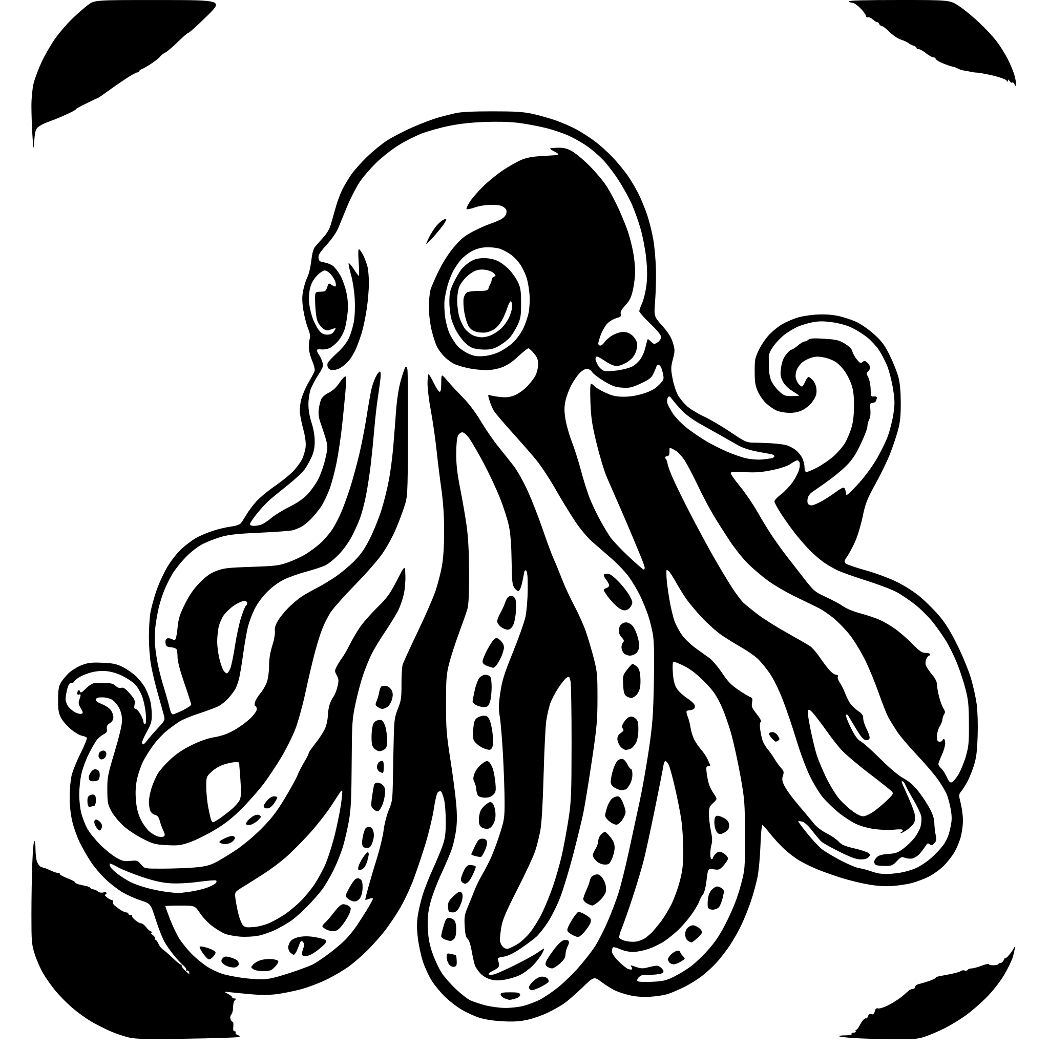 AI-generated SVG of a Octopus ukiyoe style