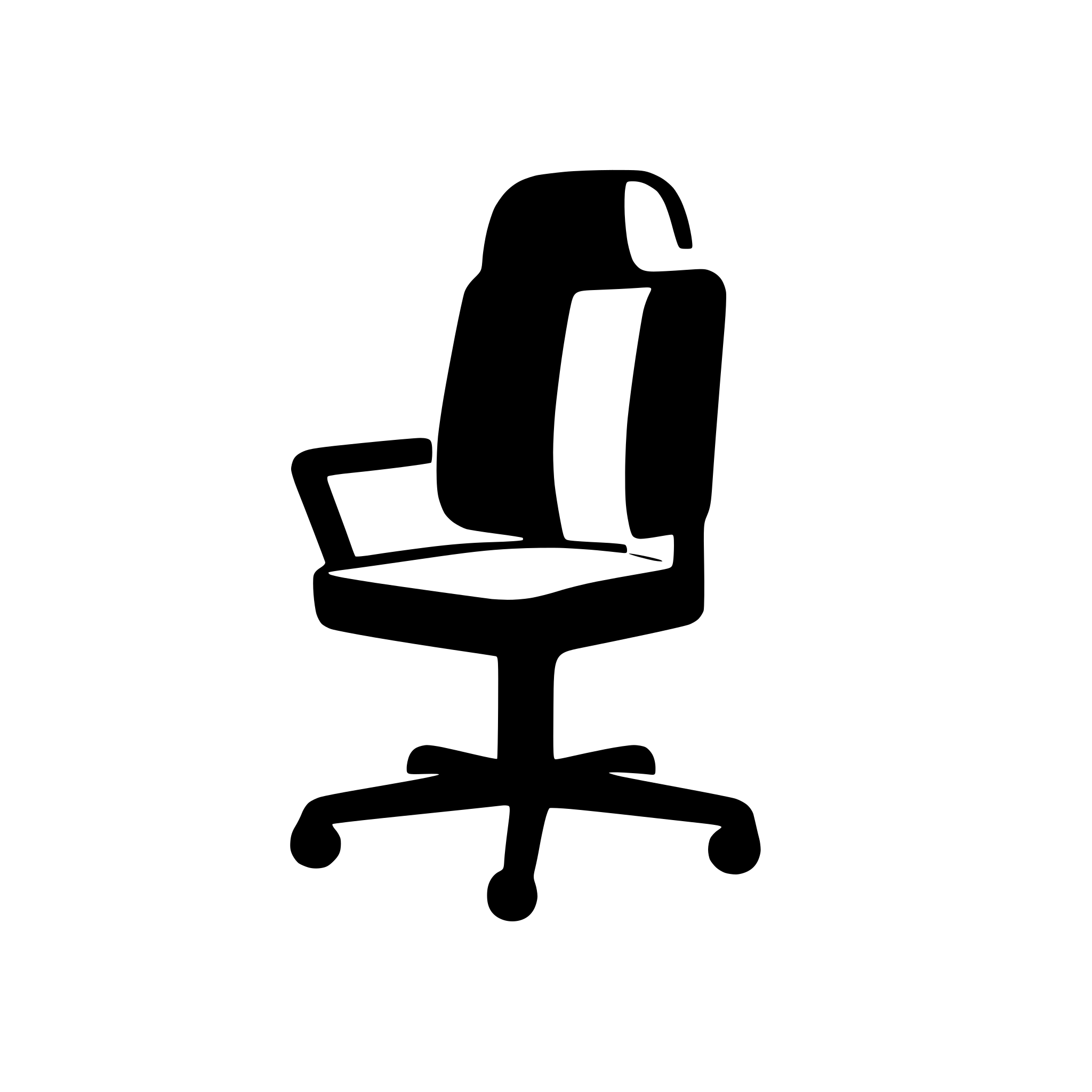 AI-generated SVG of a a computer chair icon. Straight top projection. Minimum lines, schematic