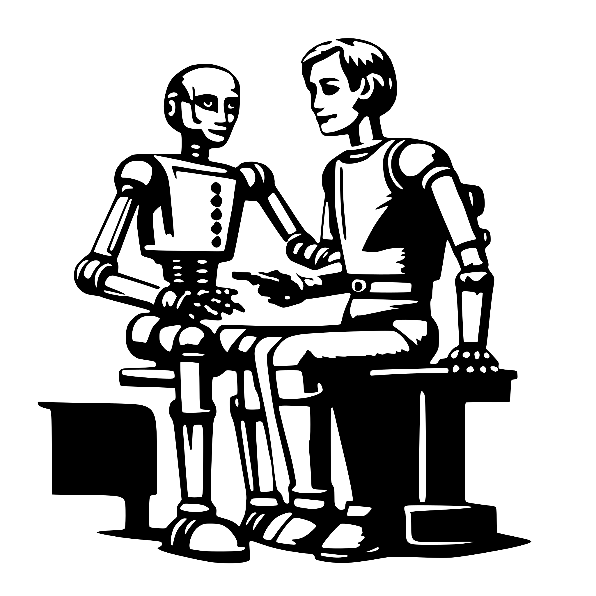 AI-generated SVG of a A ai robot is teacher teaching a man