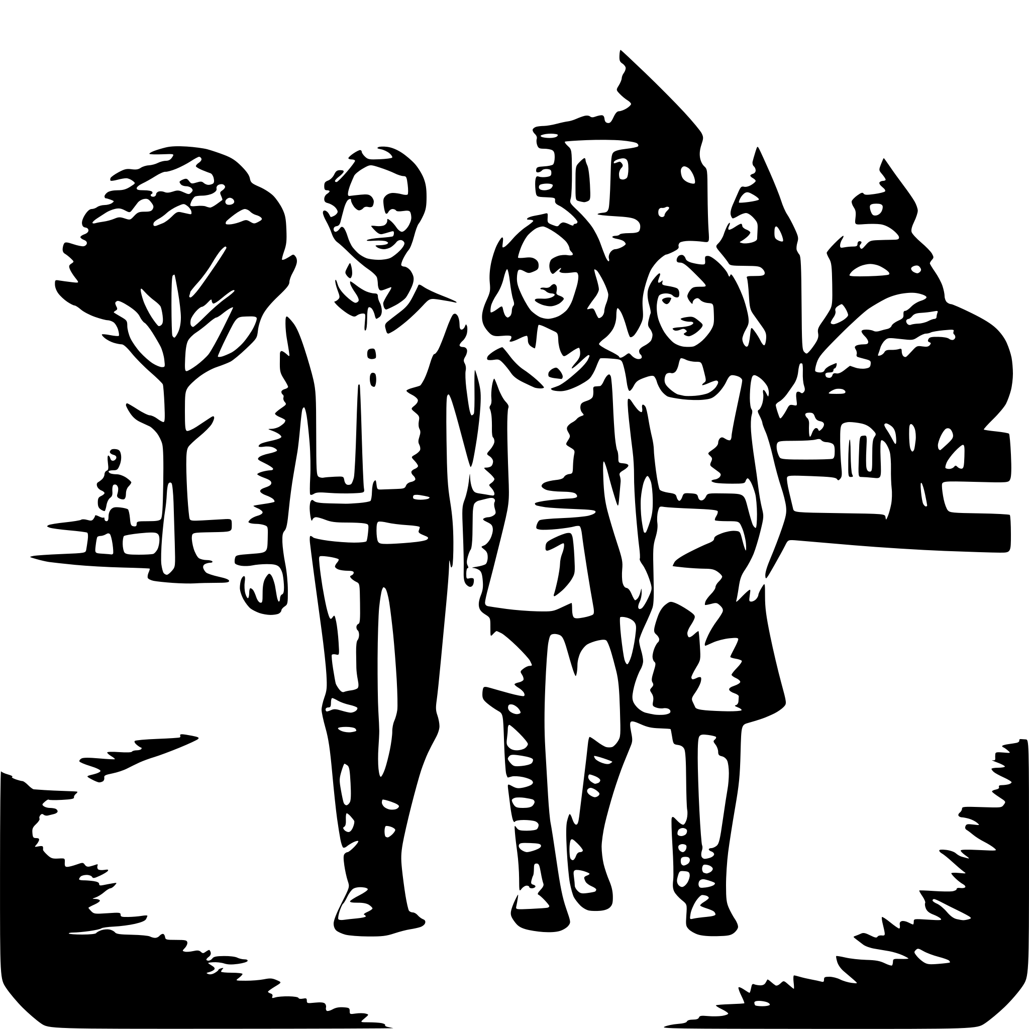 AI-generated SVG of 'A family walking in the park'