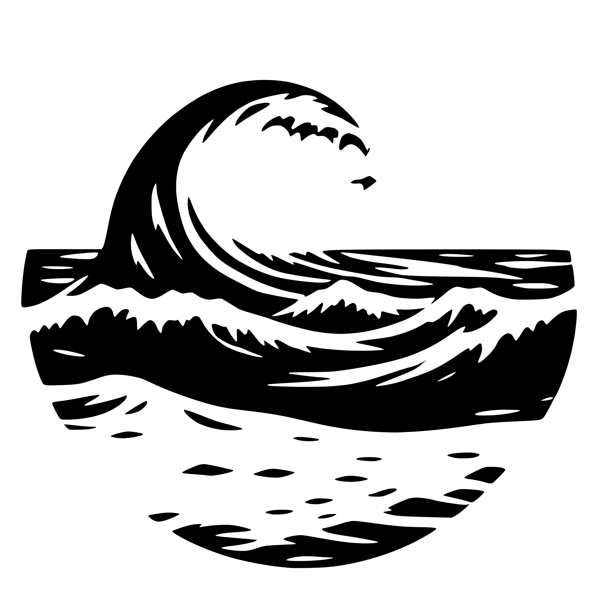 AI-generated SVG of a a single ocean wave side on in a circle