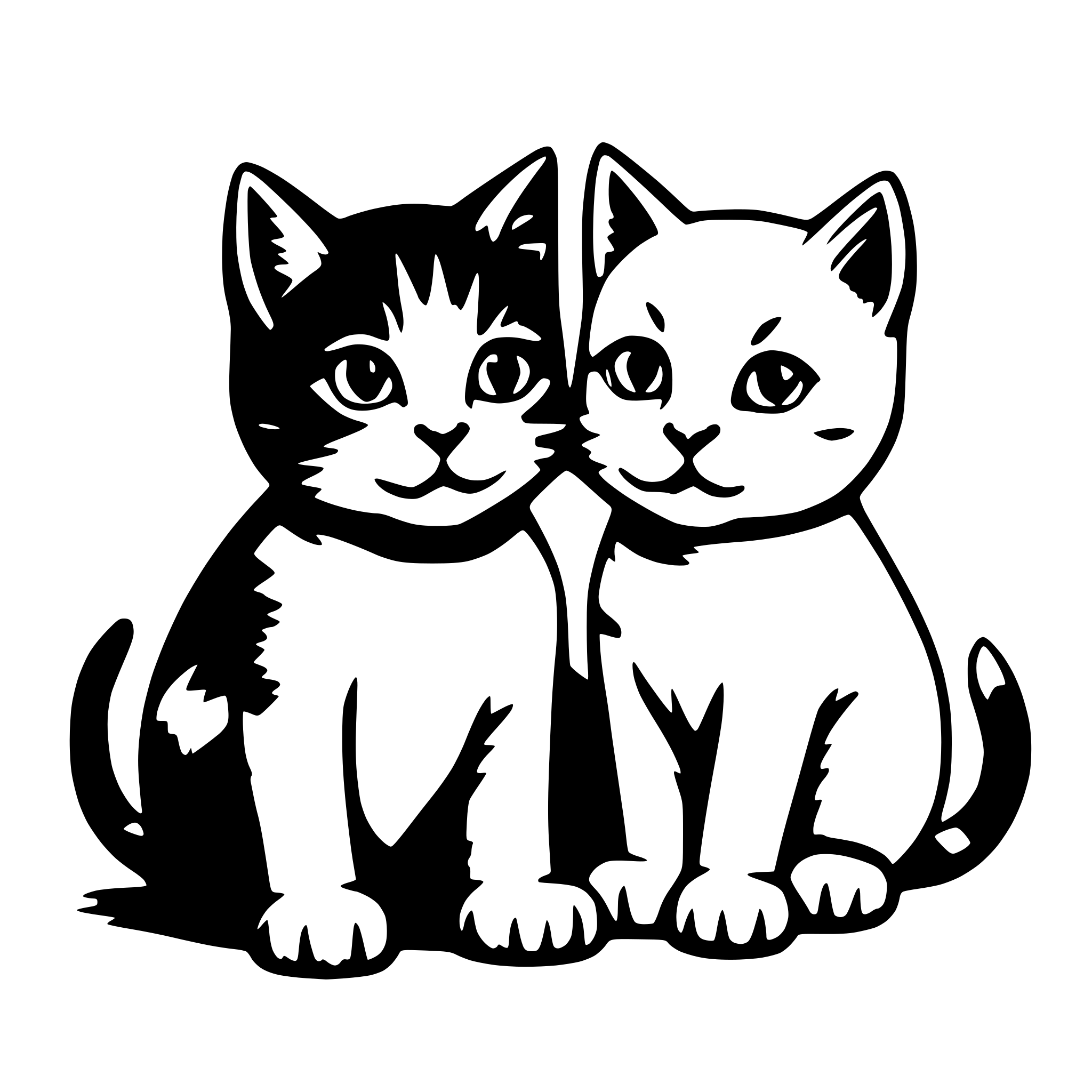AI-generated SVG of a Simple sketches of kittens