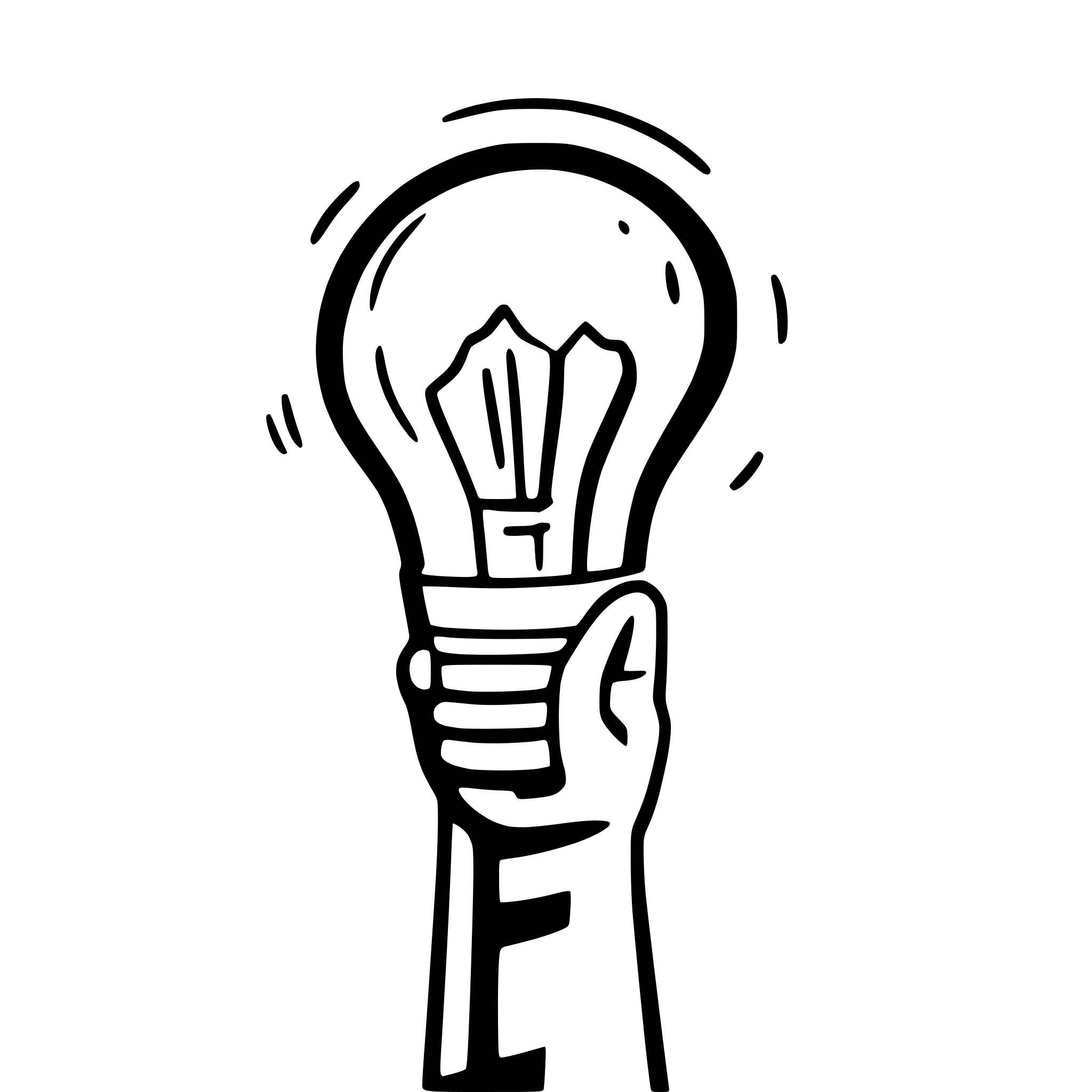 AI-generated SVG of 'hand holding a lit lightbulb'