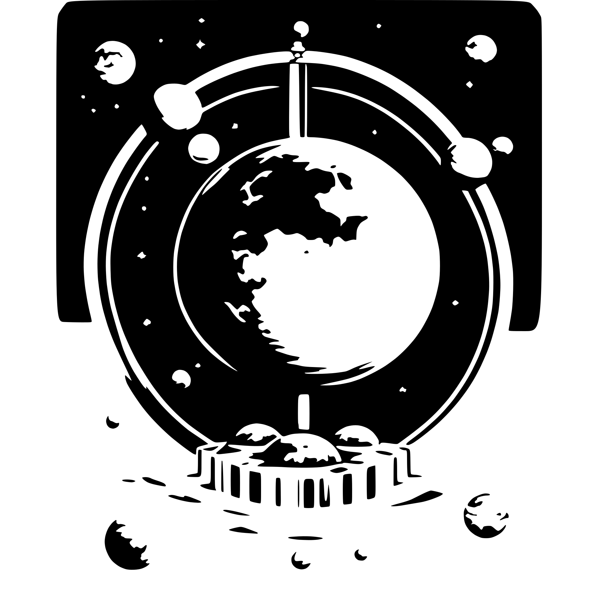 AI-generated SVG of a cover page for a magazine themed on alignment of planets