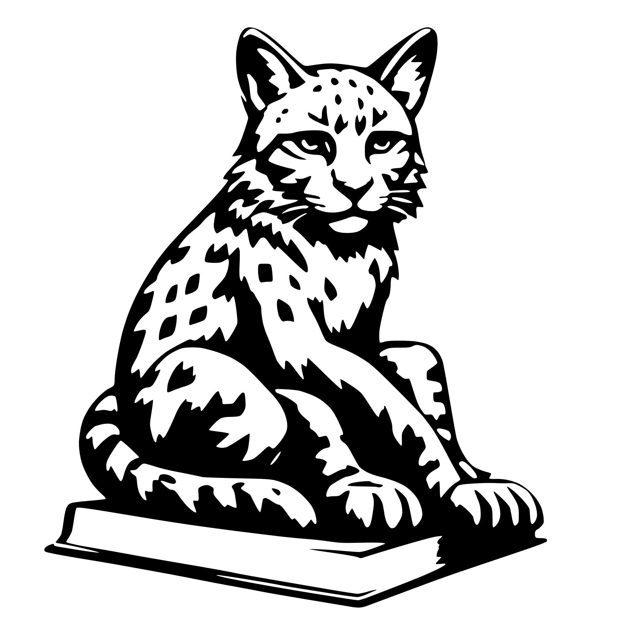 AI-generated SVG of a bobcat sitting on book