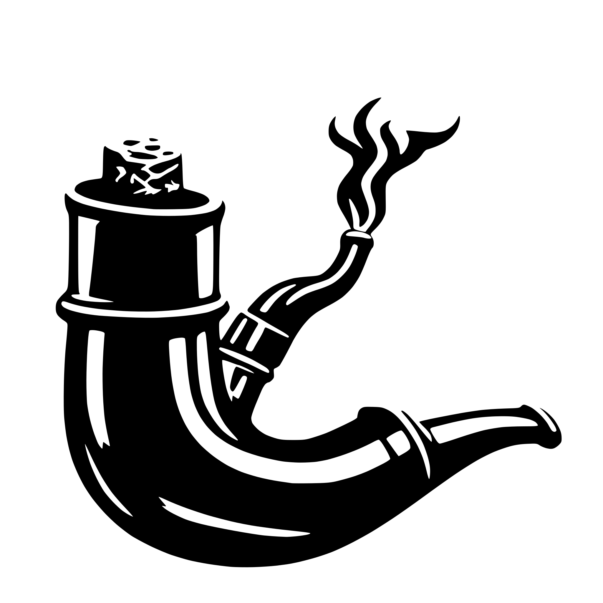 AI-generated SVG of 'tobacco pipe with smoke'