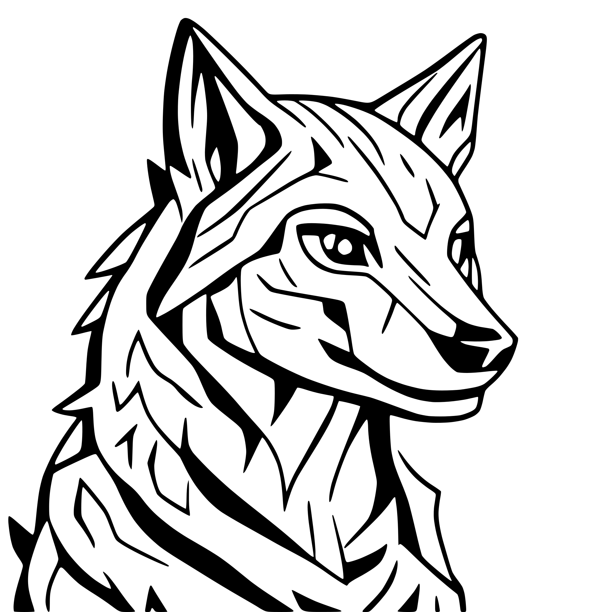 AI-generated SVG of a WOLF HEAD