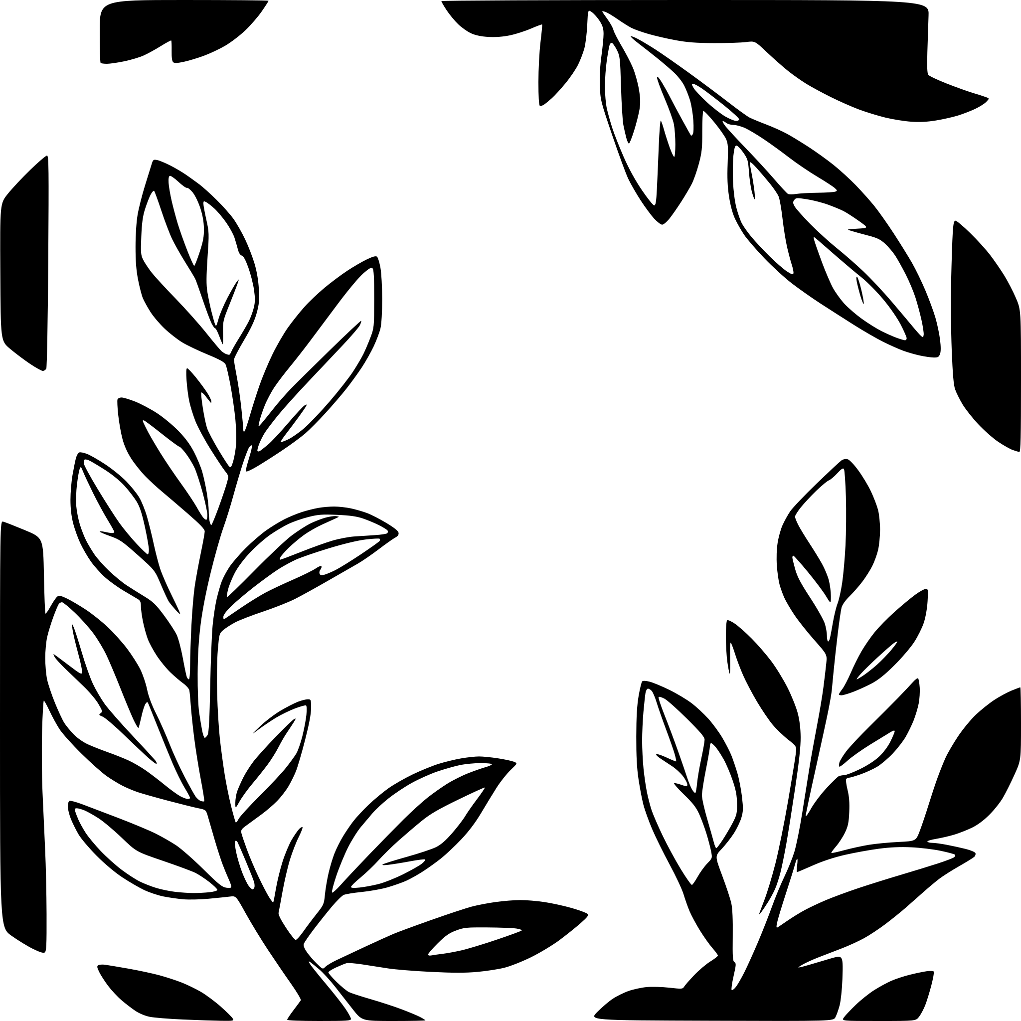 AI-generated SVG of a cursive G with olive branches around it