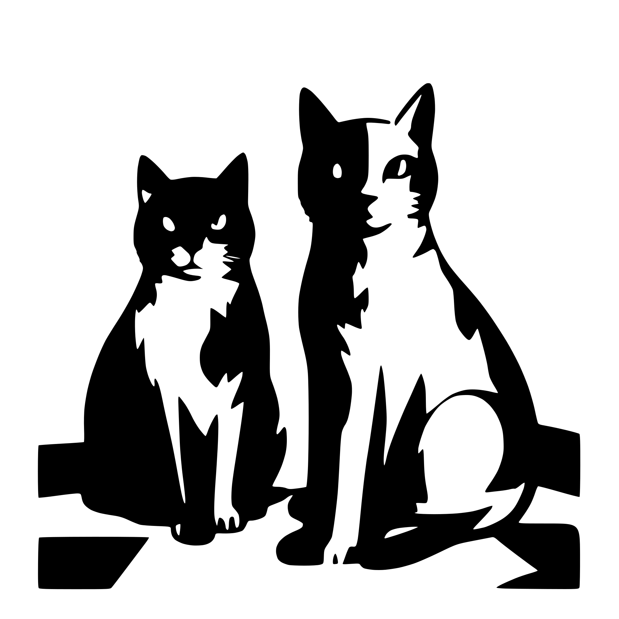 AI-generated SVG of 'two cats silhouette'