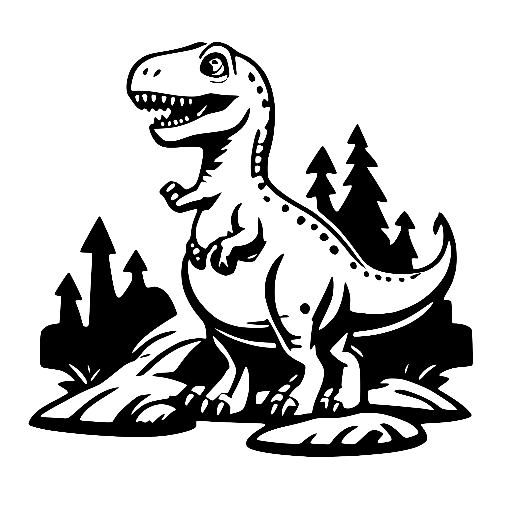 AI-generated SVG of 'cartoon t rex'