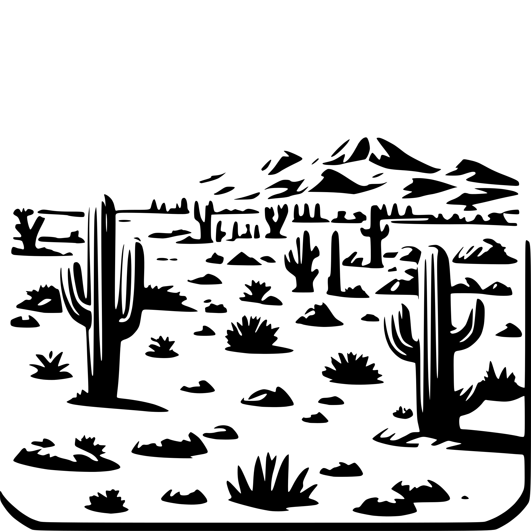 AI-generated SVG of a extreme hot sunny desert ecosystem including sun