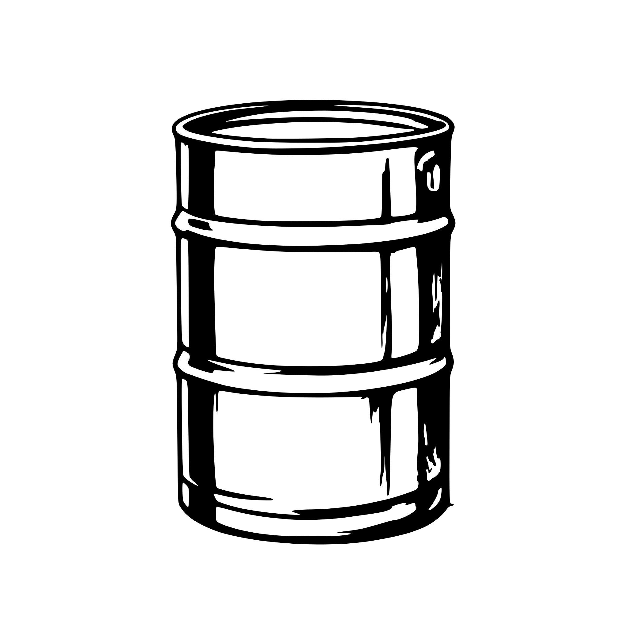 AI-generated SVG of a elongated water barrel, only the outer contour, clearly visible from the side, without lid