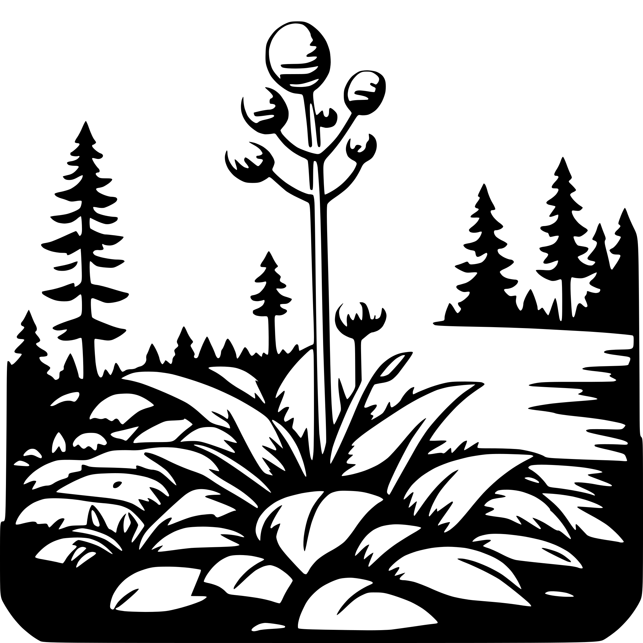AI-generated SVG of a forest flora