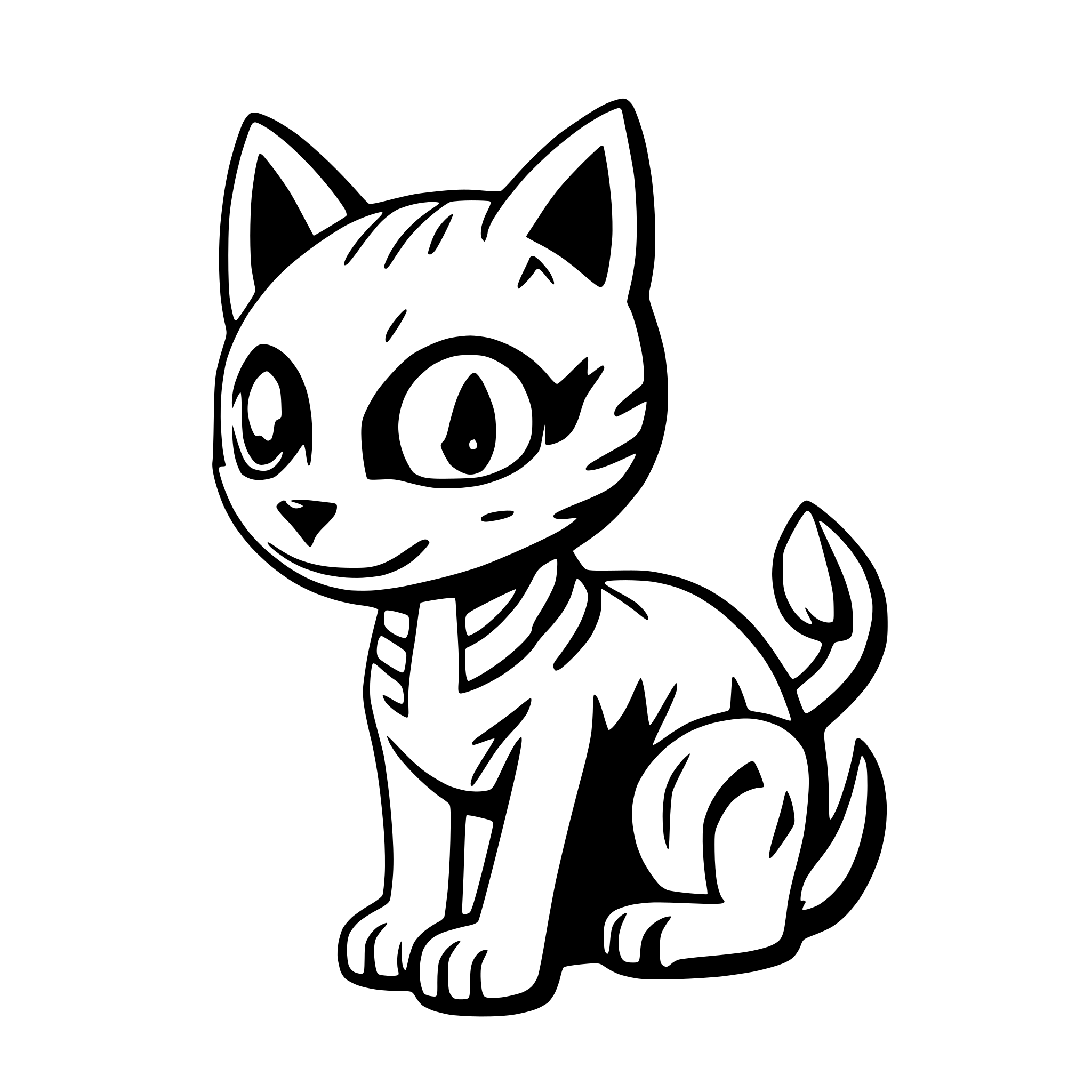 AI-generated SVG of a Generate a skeleton in the shape of a cat.