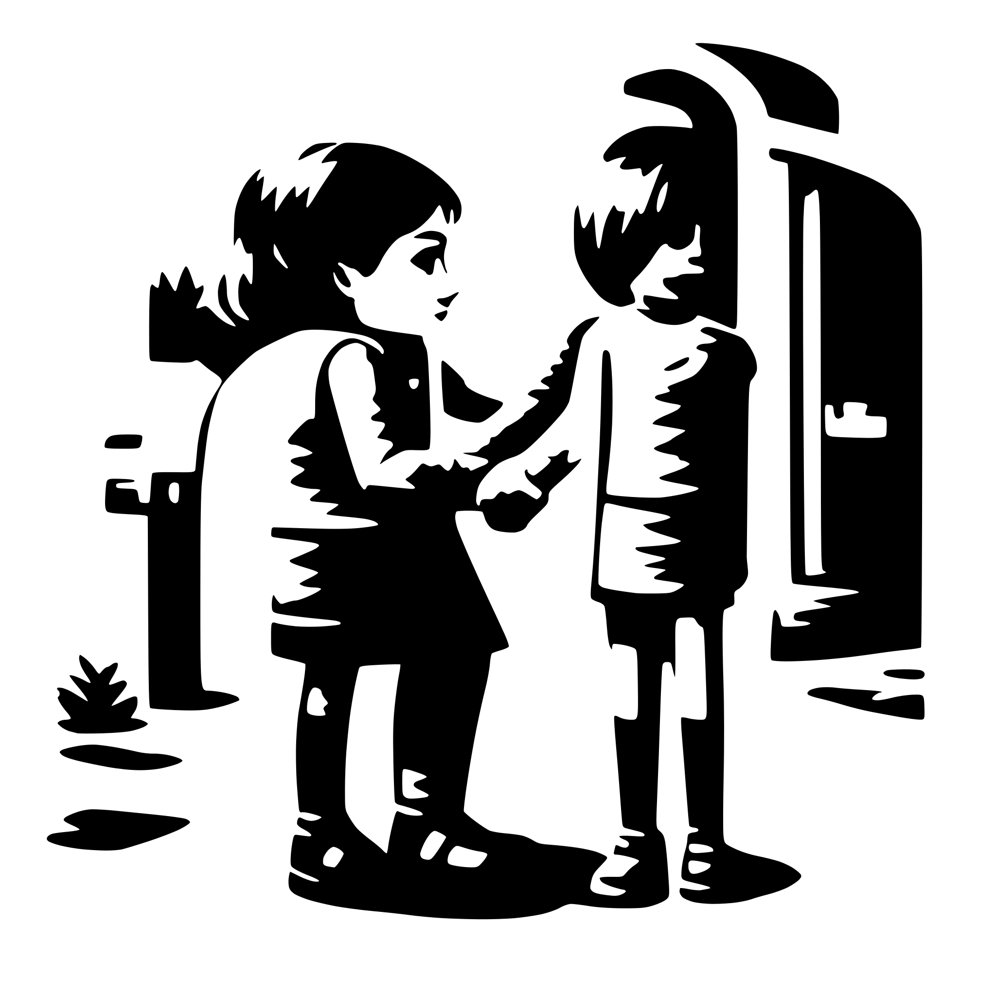 AI-generated SVG of a saying goodbye