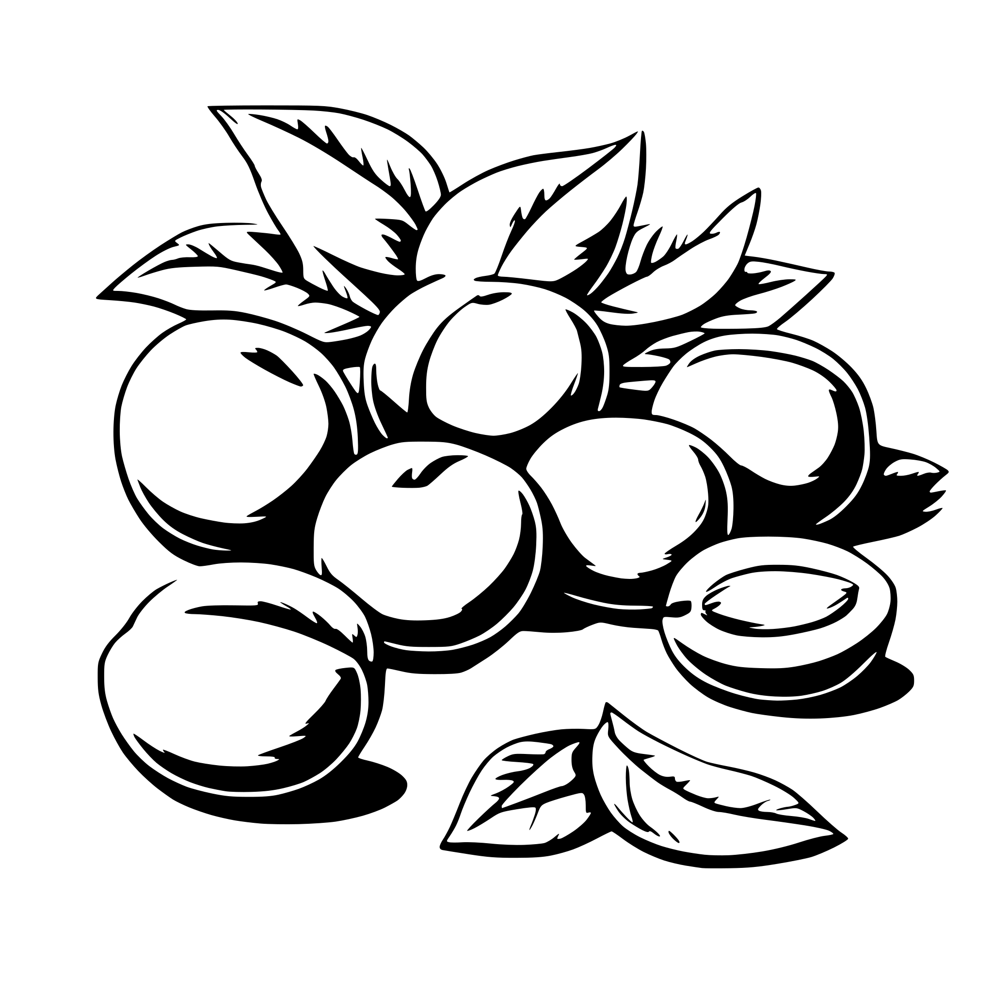 AI-generated SVG of 'Please generate a simple drawing of ten apricots on white background without shadow.'