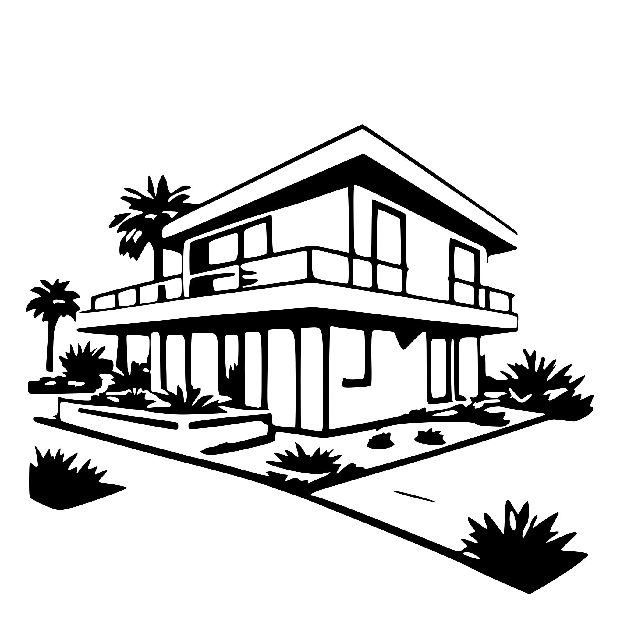 AI-generated SVG of a Palm Springs house