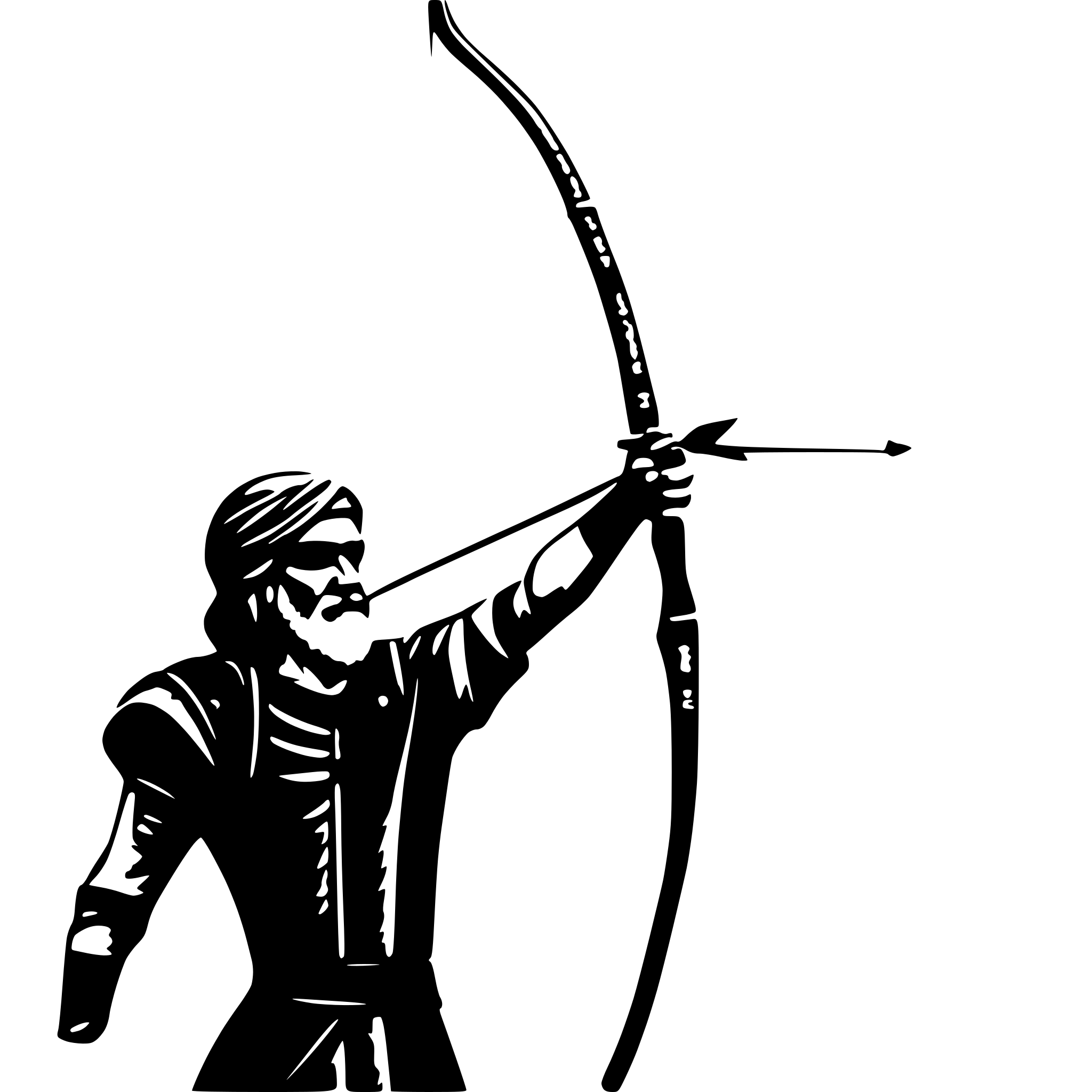 AI-generated SVG of a a Persian ancient man, an archer, with a bow