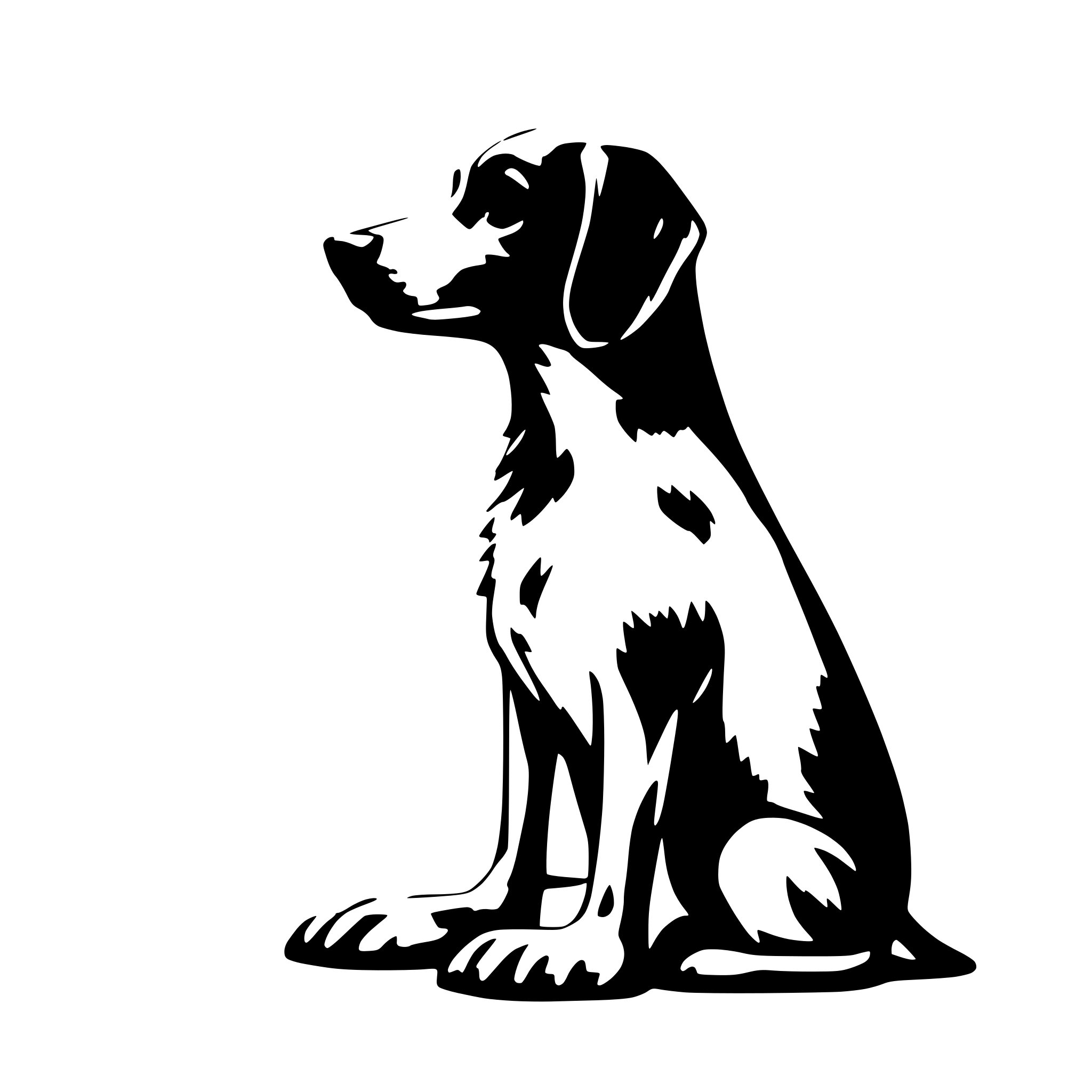 AI-generated SVG of 'A simple side profile of a dog with paws. Can be use for medical schema'