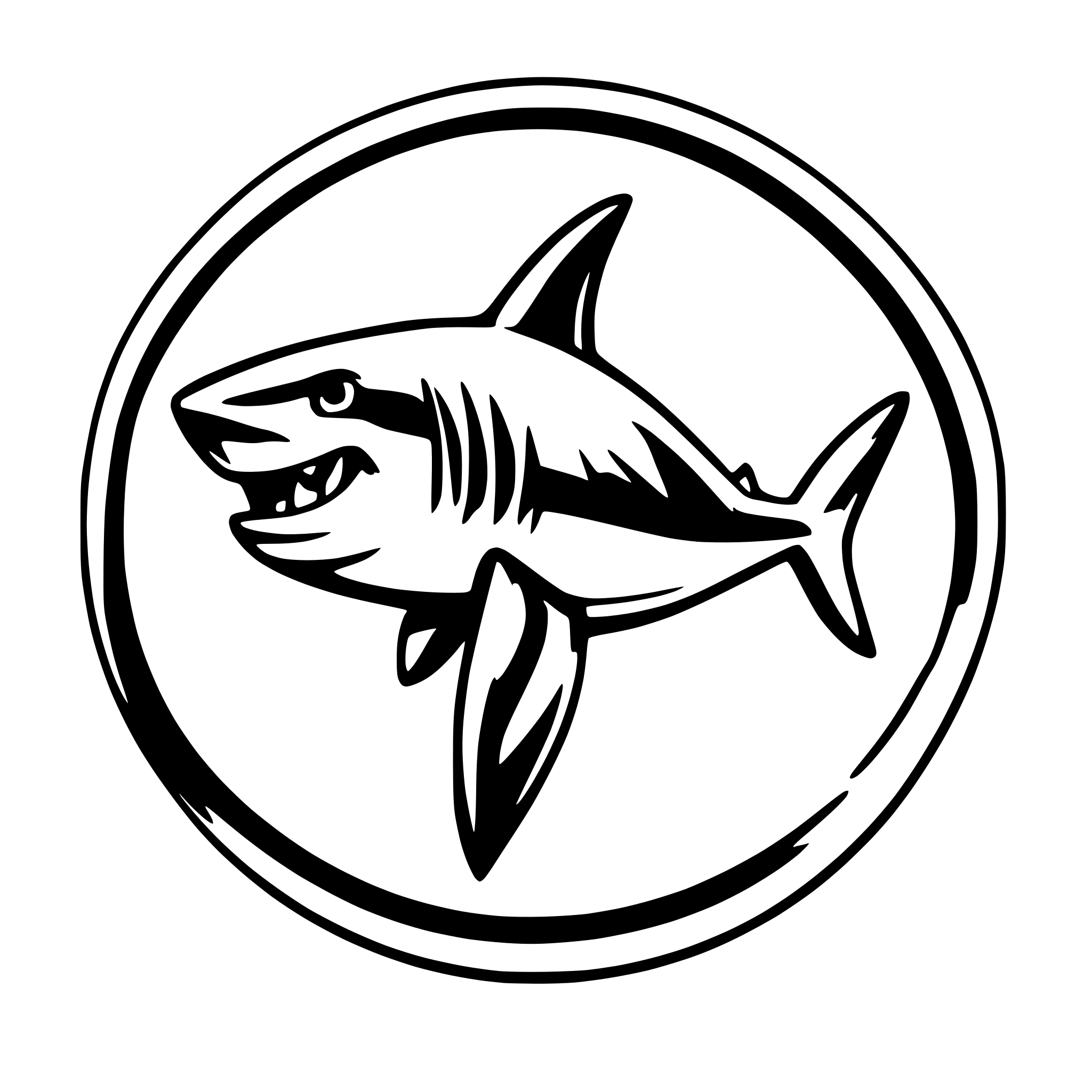 AI-generated SVG of 'A realistic SHARK logo'