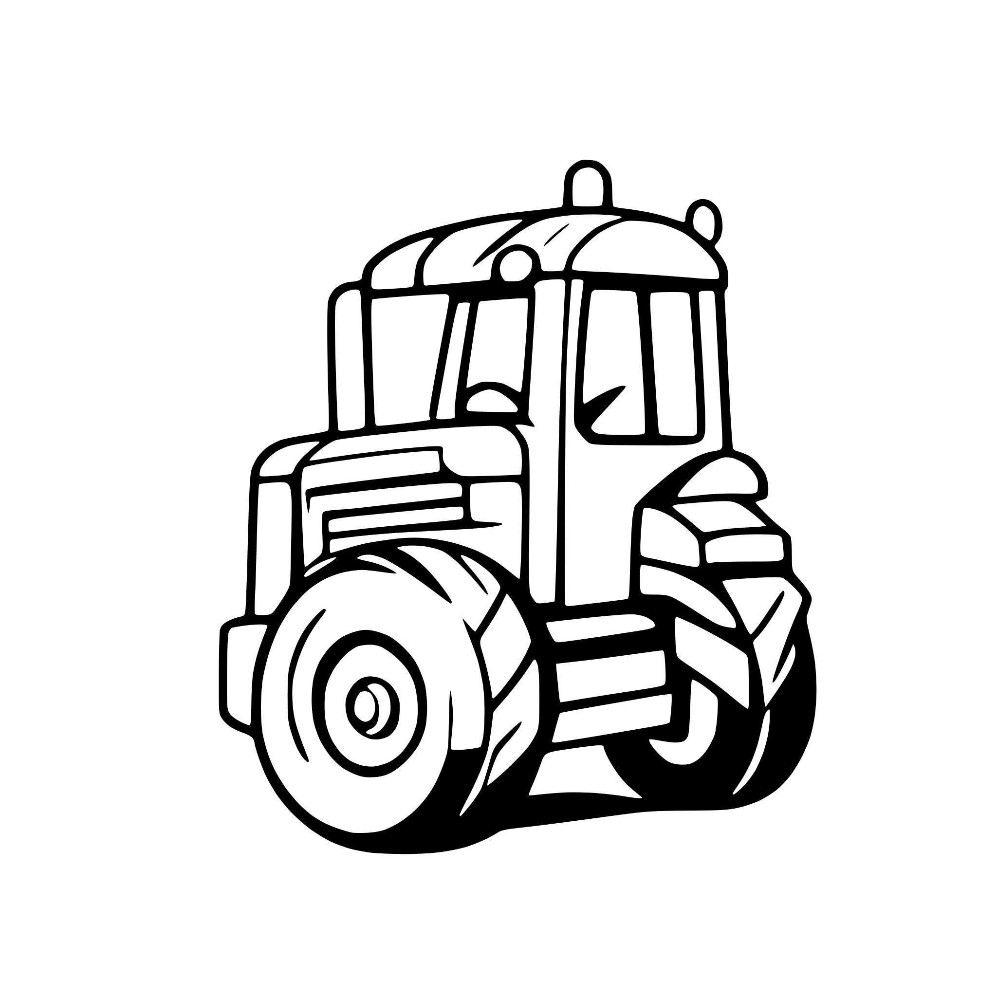 AI-generated SVG of a simply tractor from profile