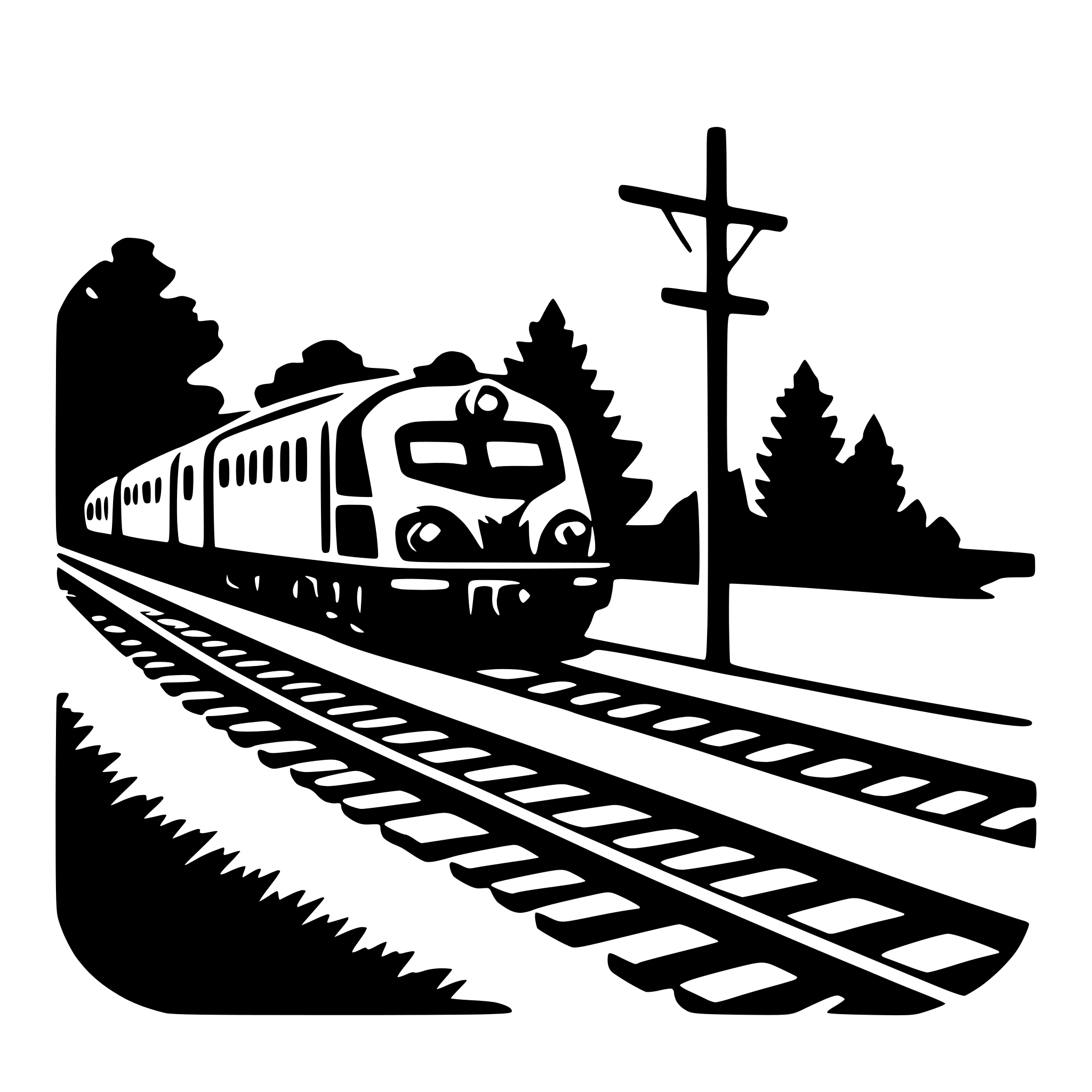 AI-generated SVG of 'train and tracks'