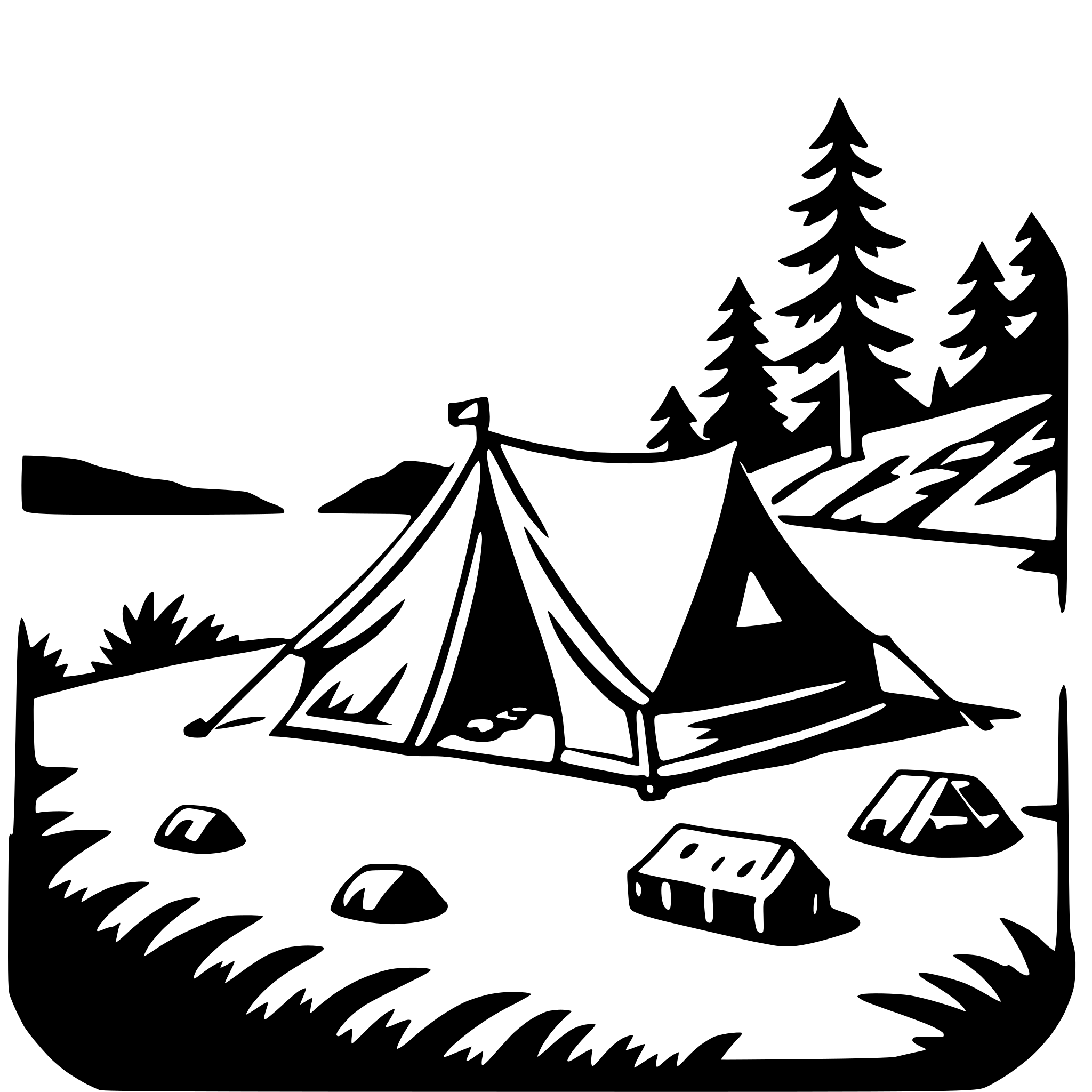 AI-generated SVG of a cliffside tent camping