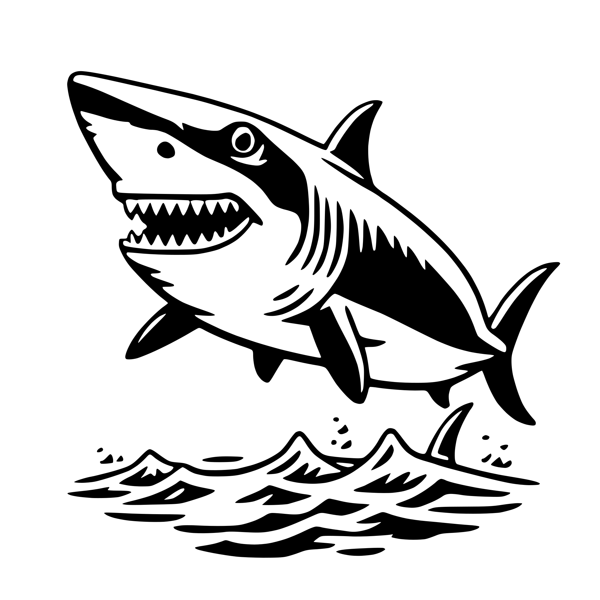 AI-generated SVG of 'great white shark'