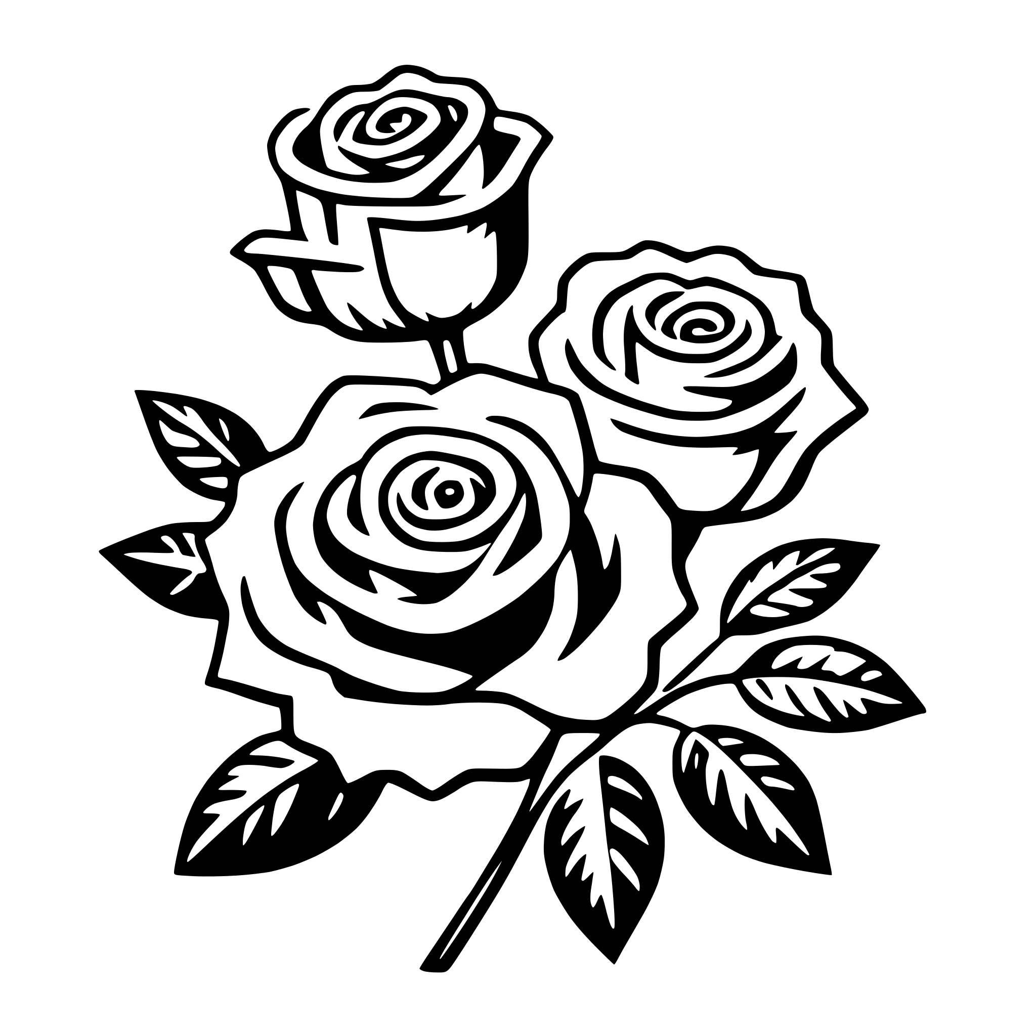 AI-generated SVG of a roses and petals