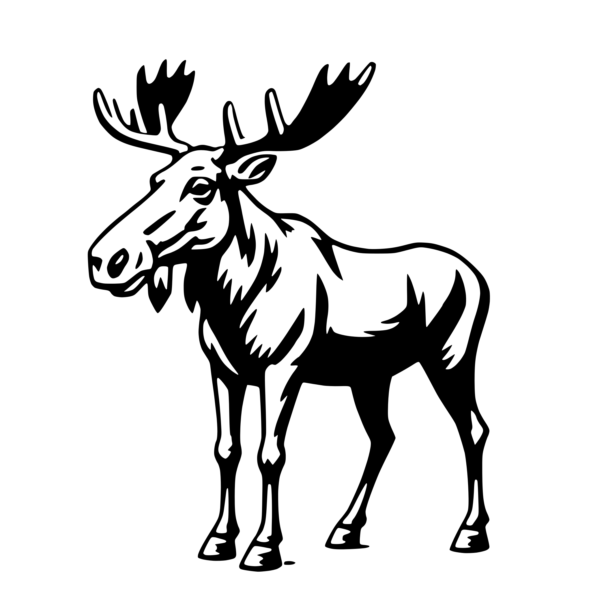 AI-generated SVG of 'moose with briefcase'