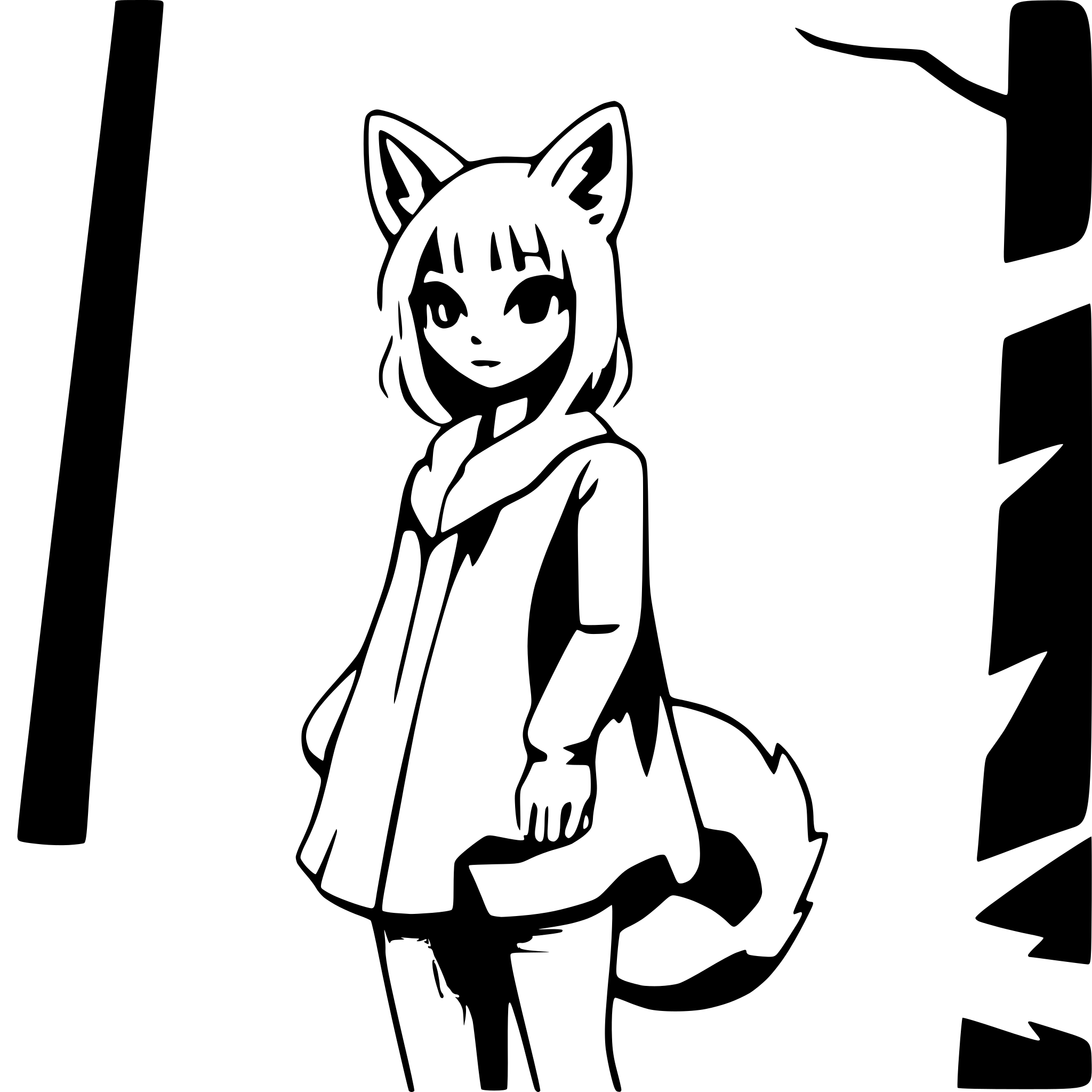 AI-generated SVG of a fox spirit in the forest