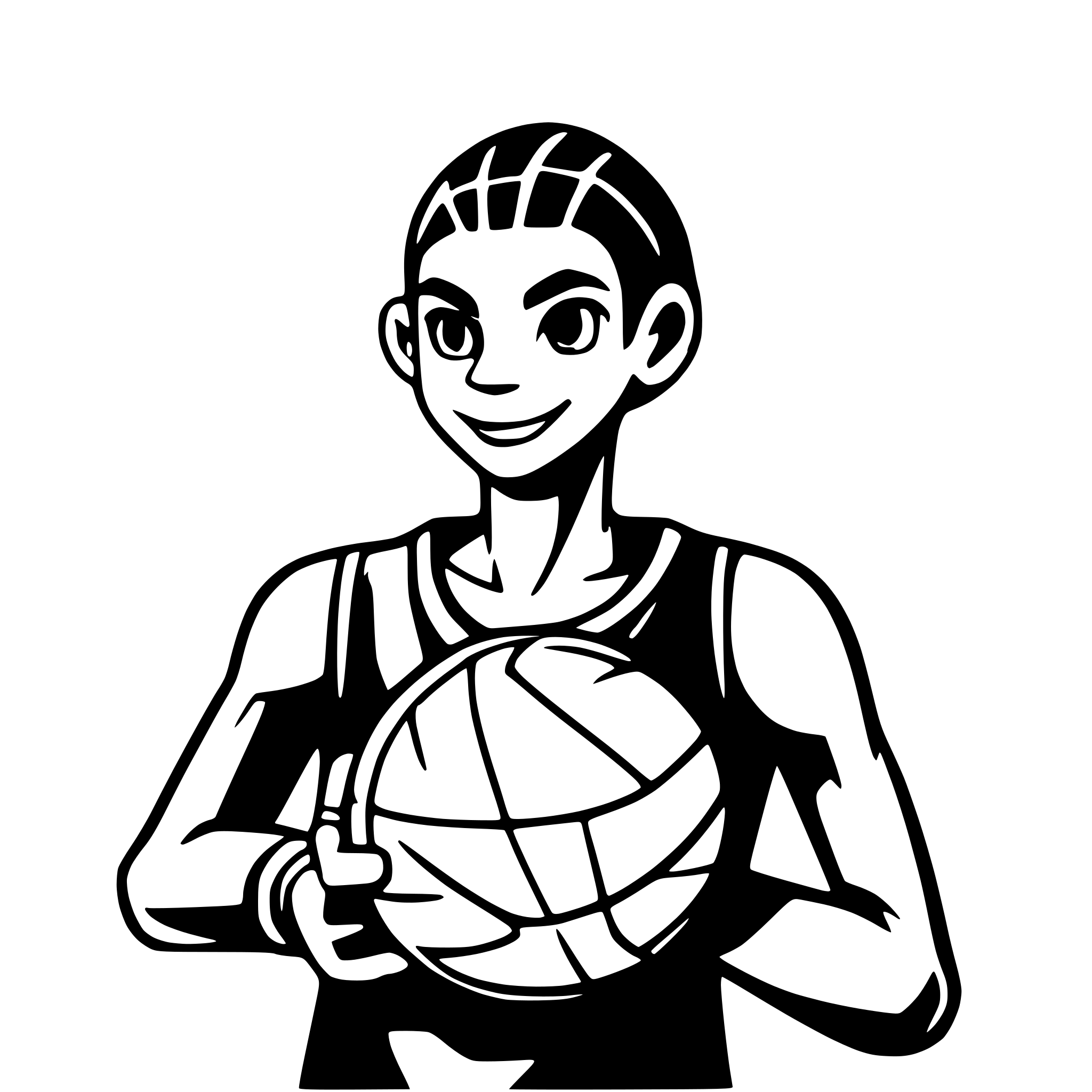 AI-generated SVG of a A basketball player holding a ball near his right shoulder