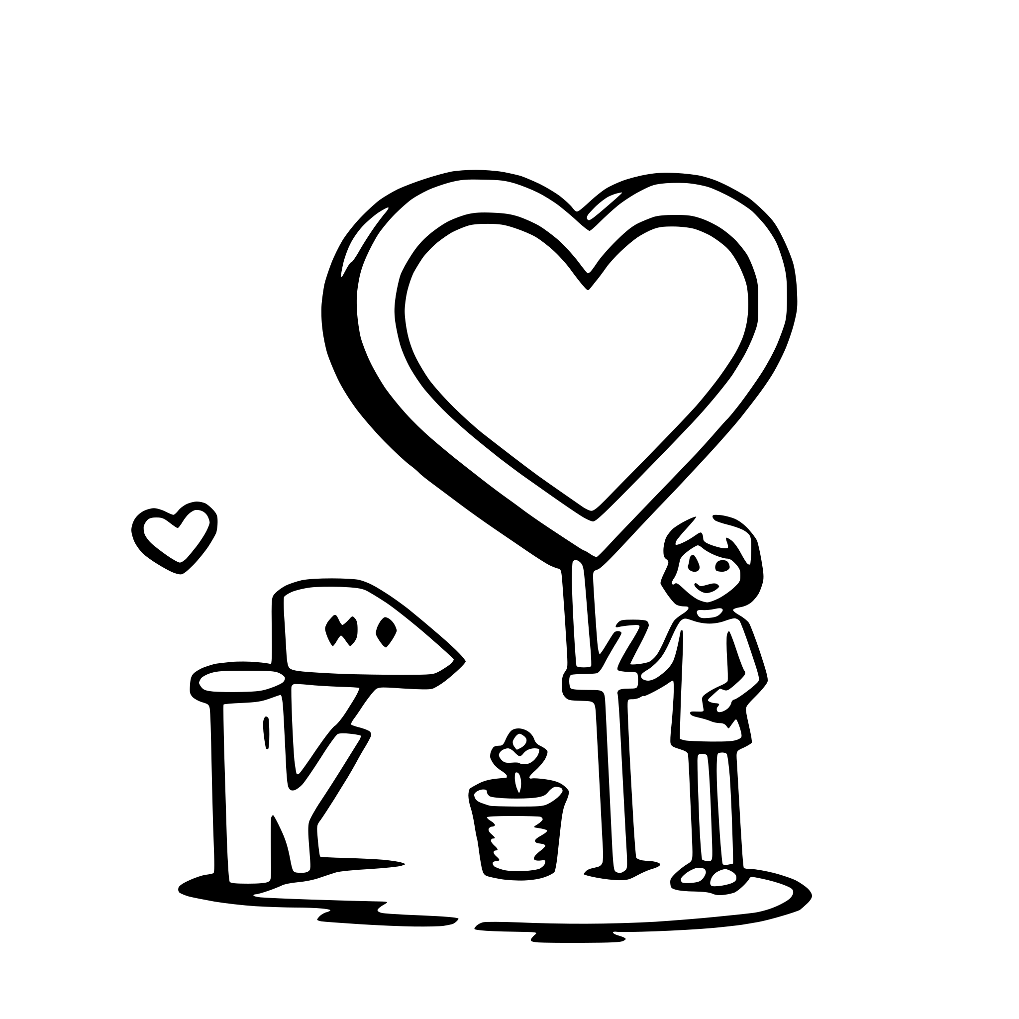 AI-generated SVG of a love doodles