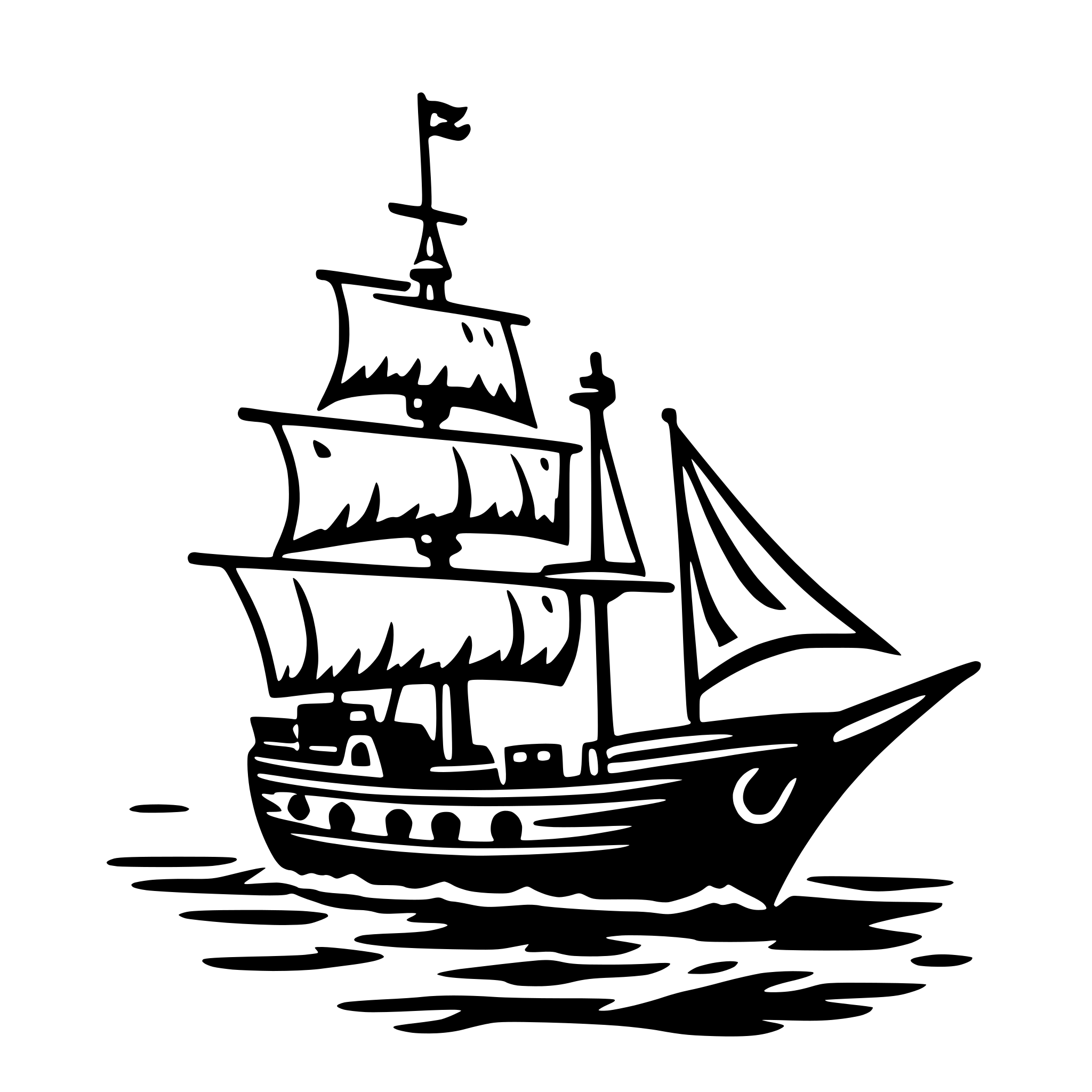 AI-generated SVG of a pirate ship sails