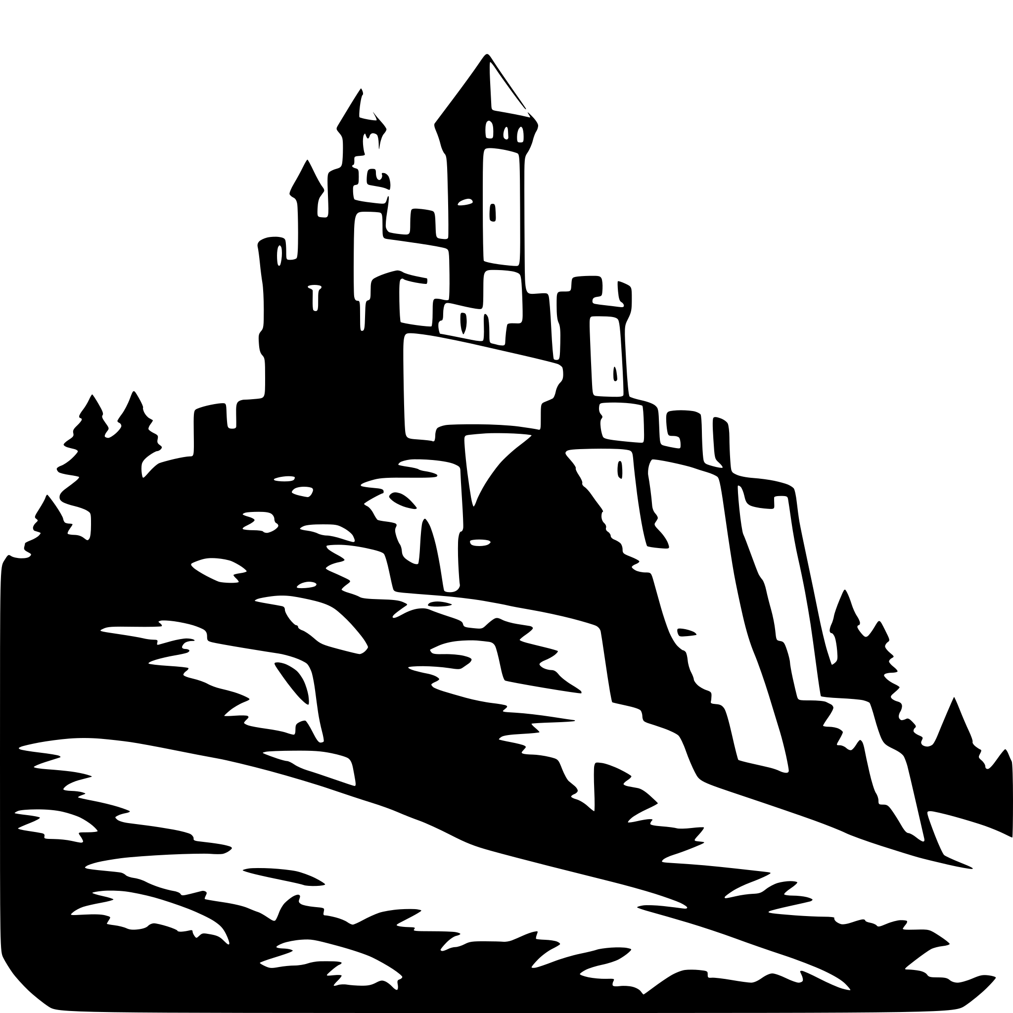 AI-generated SVG of a 2d simple castle wall and tower on a cliff AI-generated SVG of a 2d simple castle wall and tower on a cliff