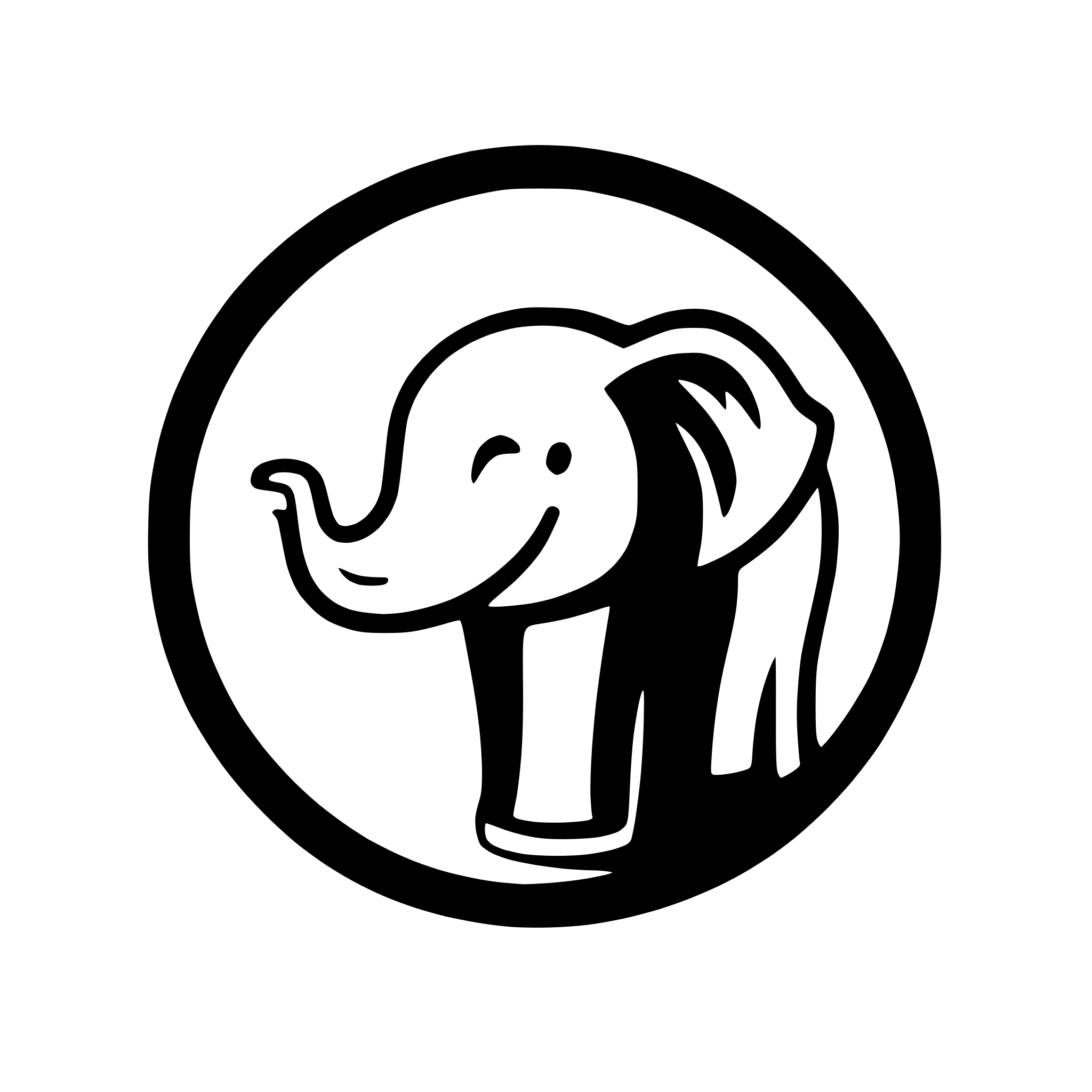 AI-generated SVG of a minimalist elephant with raised trunk