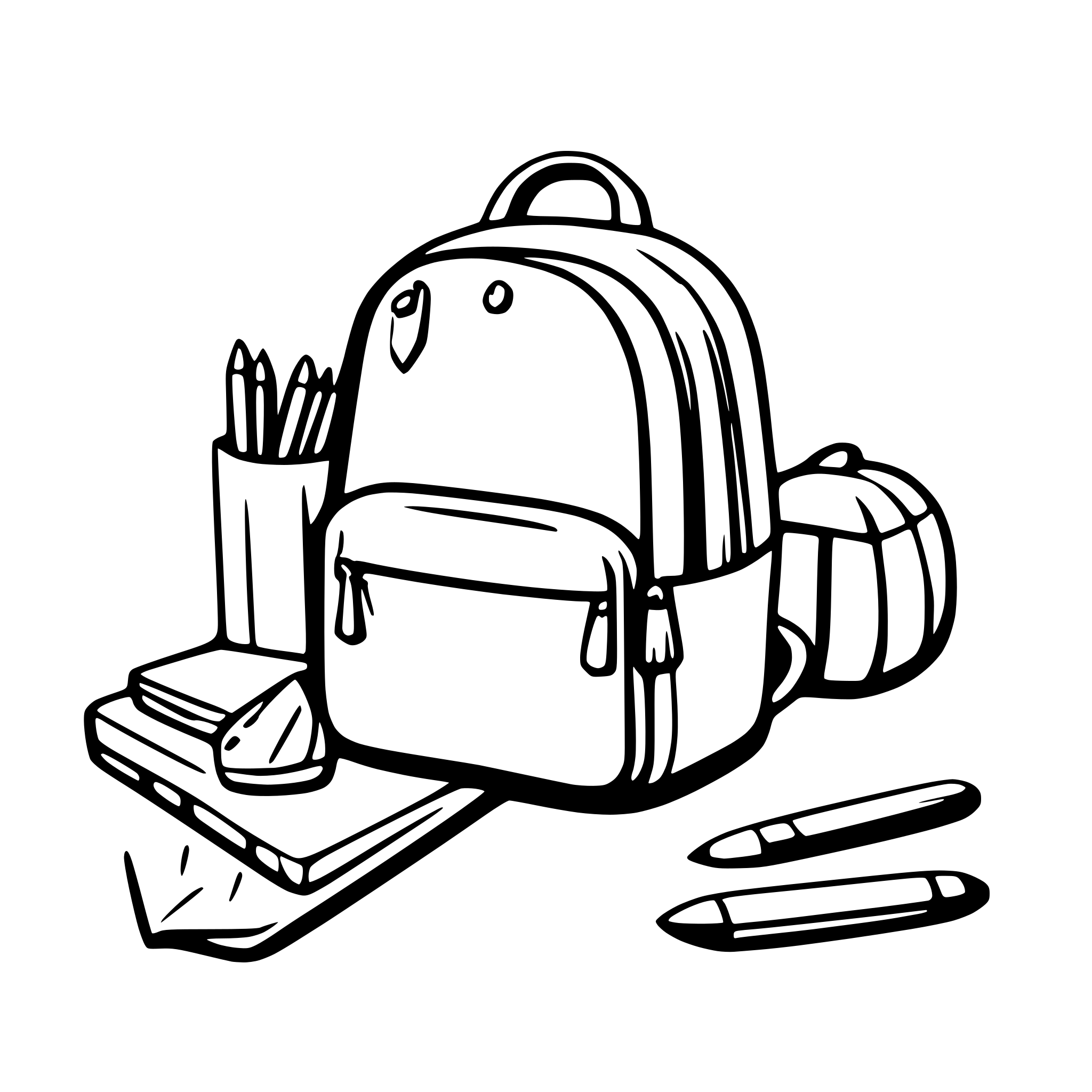 AI-generated SVG of 'school items'